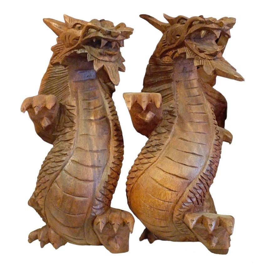 Ahşap Ejderha Biblo Kanatli 20 Cm - Miamantra
