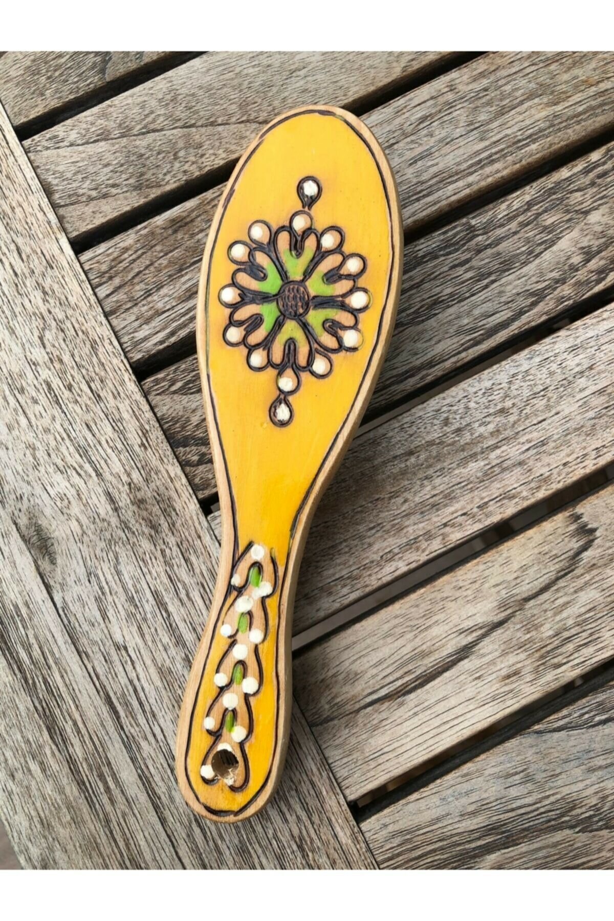 Ahşap El Boyamalı Tarak - Miamantra