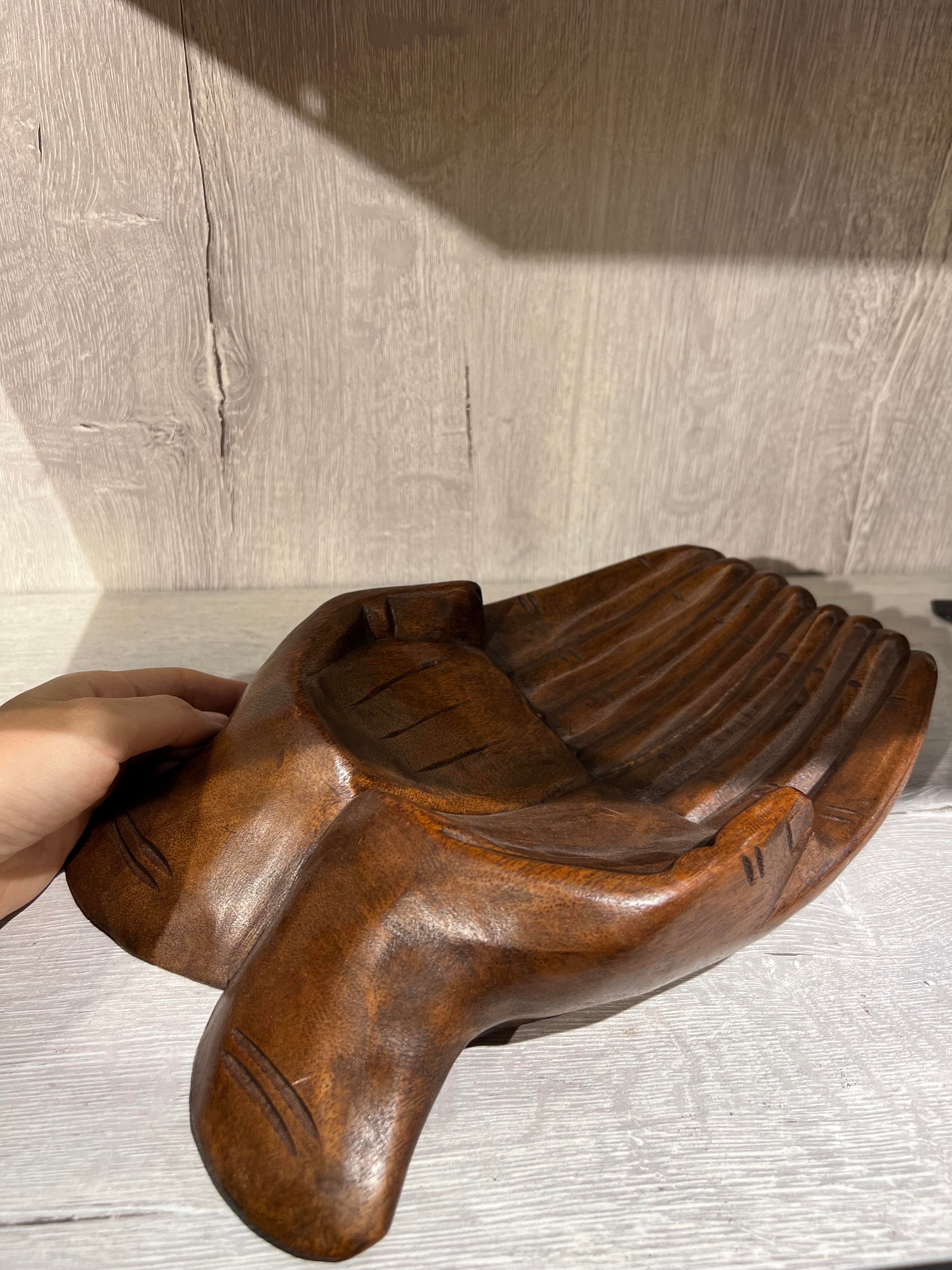 Ahşap El Şeklinde Çerezlik /Sunumluk - 30 cm - Miamantra