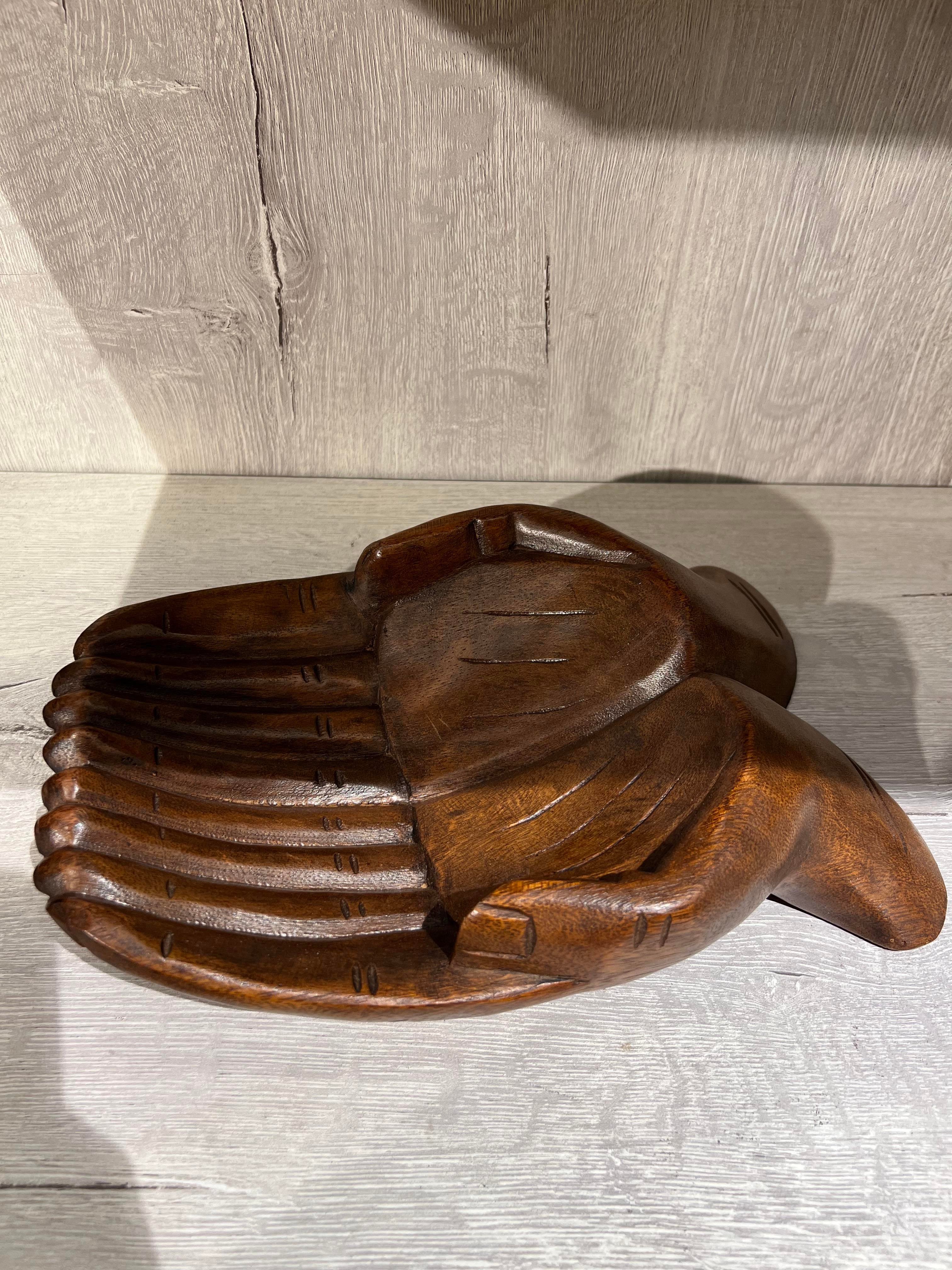 Ahşap El Şeklinde Çerezlik /Sunumluk - 30 cm - Miamantra