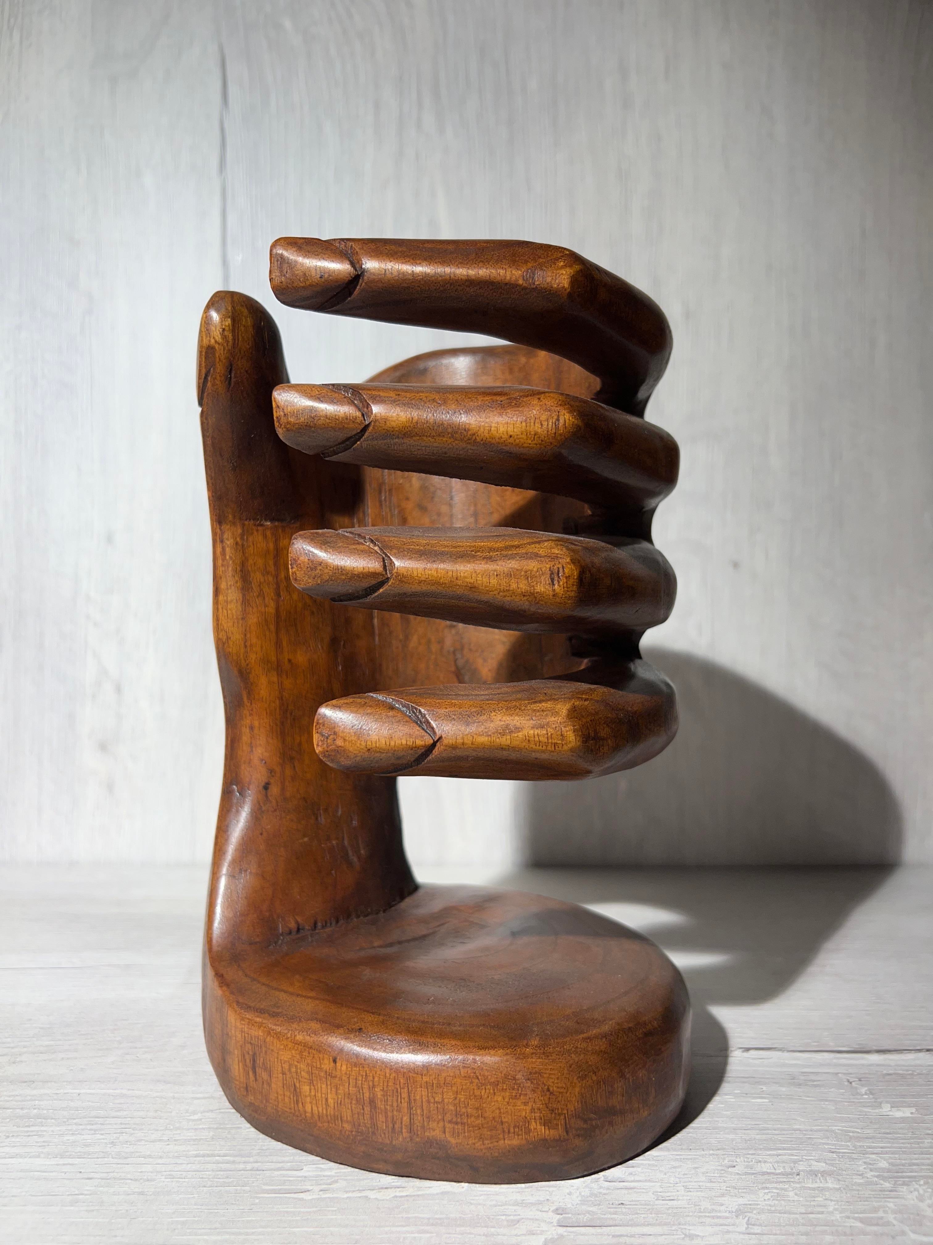 Ahşap El Şeklinde Şaraplık - 25 cm - Model 3 - Miamantra