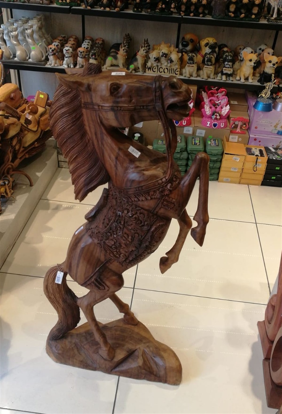 Ahşap El Yapımı At Heykeli (Büyük Boy 100 cm)