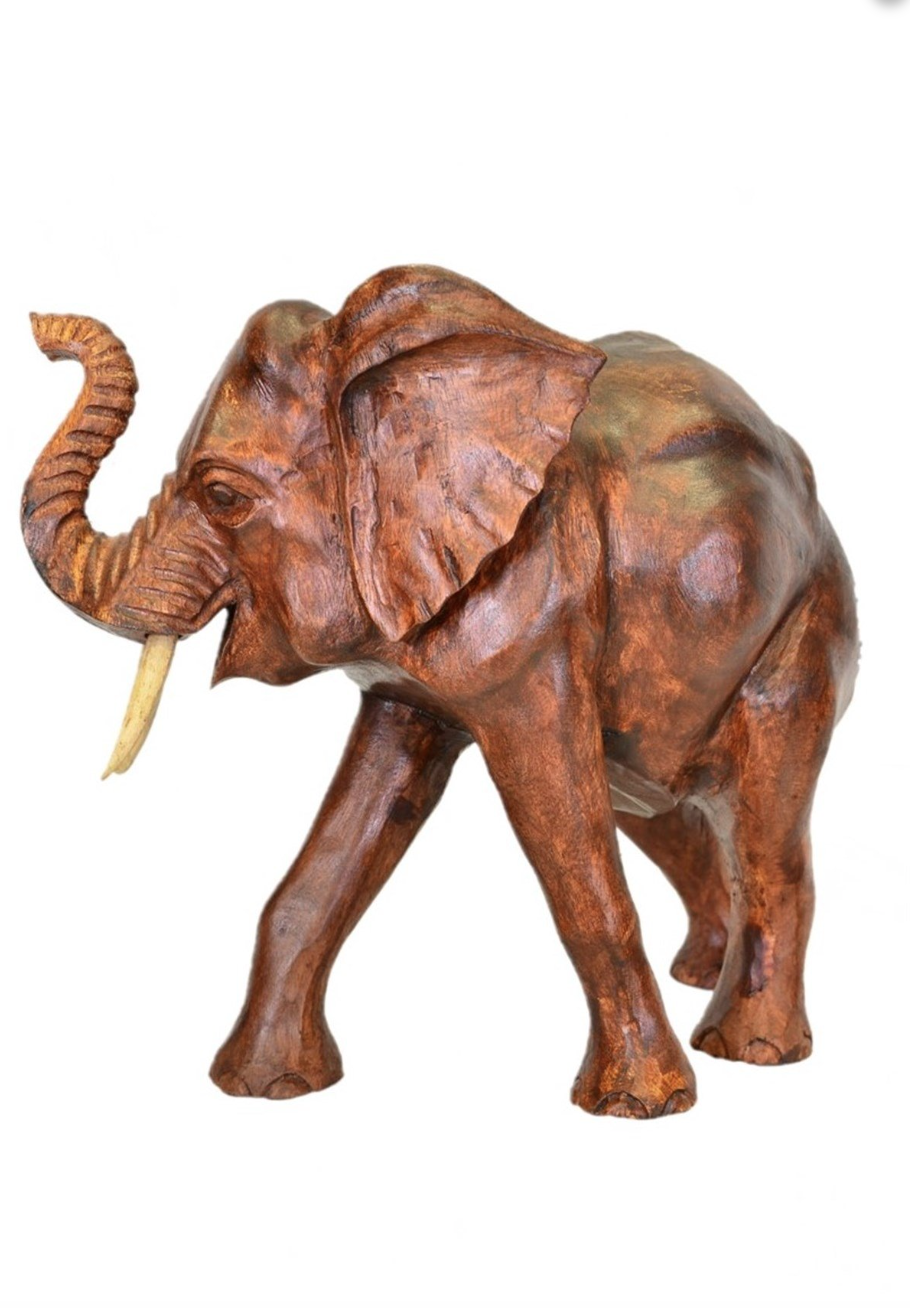 Ahşap El Yapımı Fil Biblo 25 Cm - Miamantra
