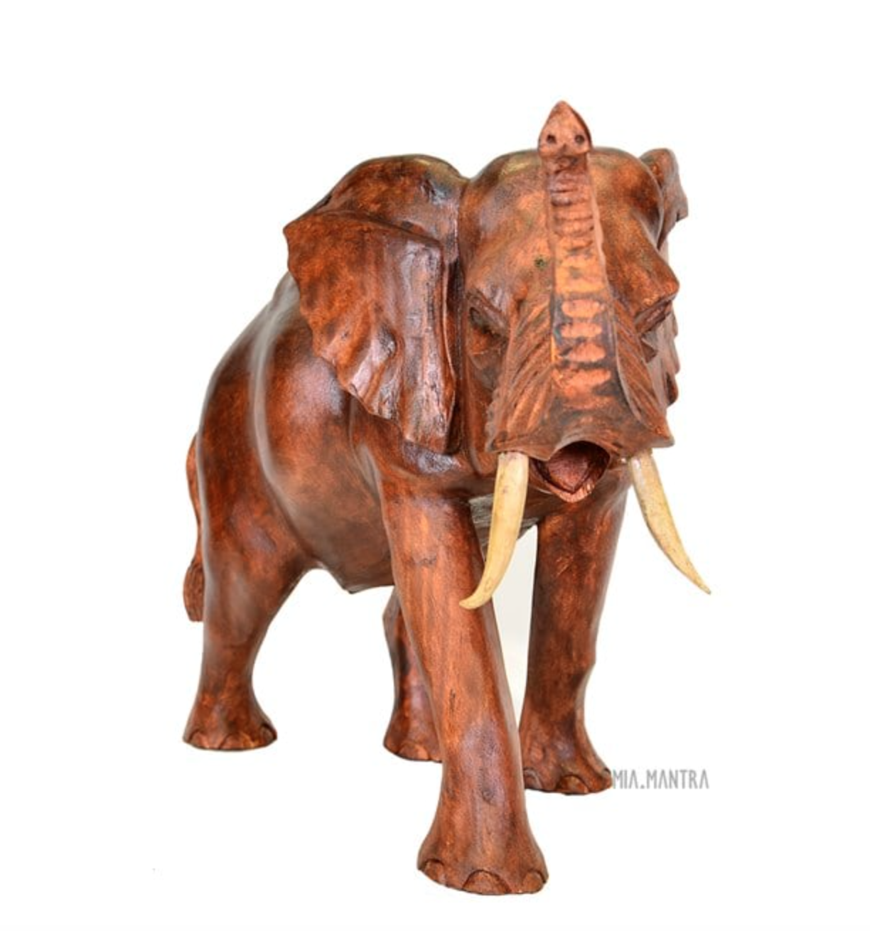 Ahşap El Yapımı Fil Biblo 25 Cm - Miamantra