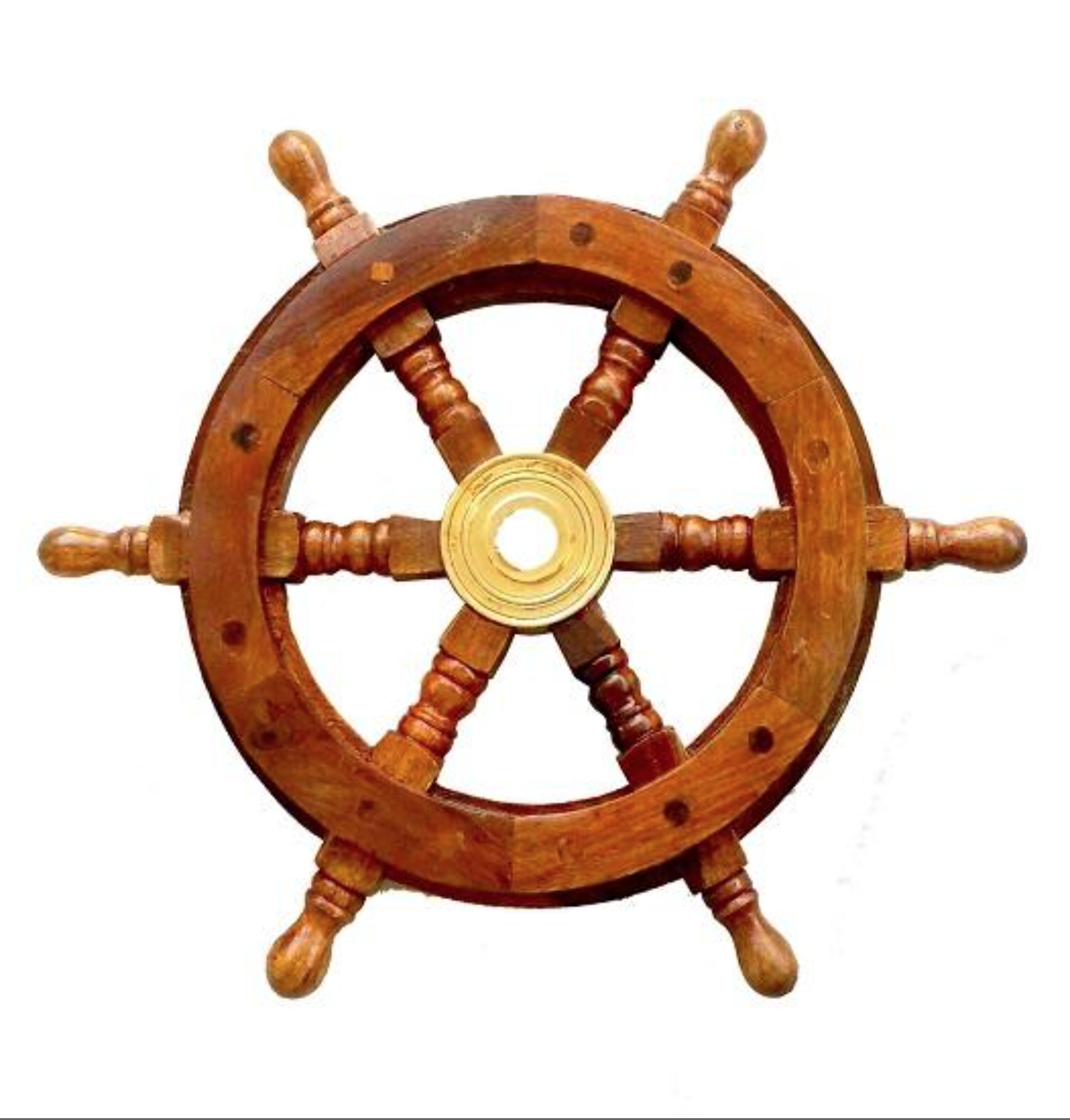 Ahşap Gemi Dümeni-60 Cm Çap - Miamantra