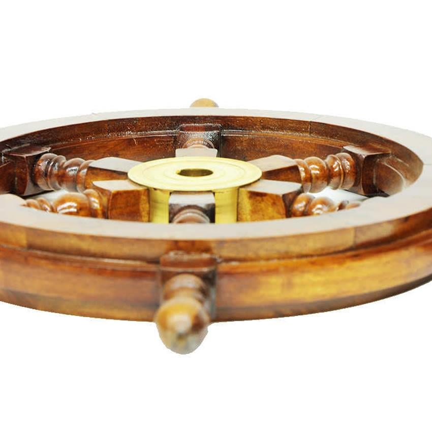 Ahşap Gemi Dümeni-60 Cm Çap - Miamantra