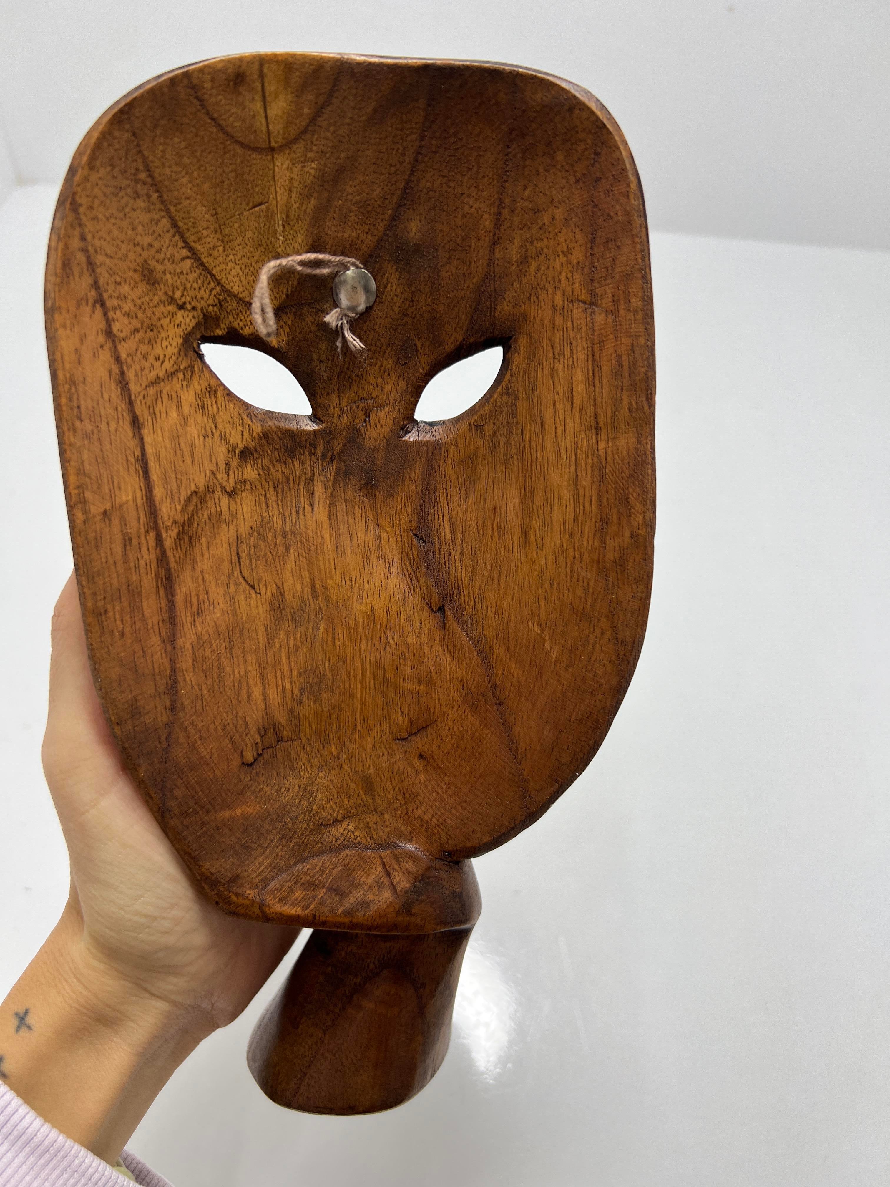 Ahşap Gülümseyen Maske/Askılı Duvar Dekoru Büyük Boy - Miamantra