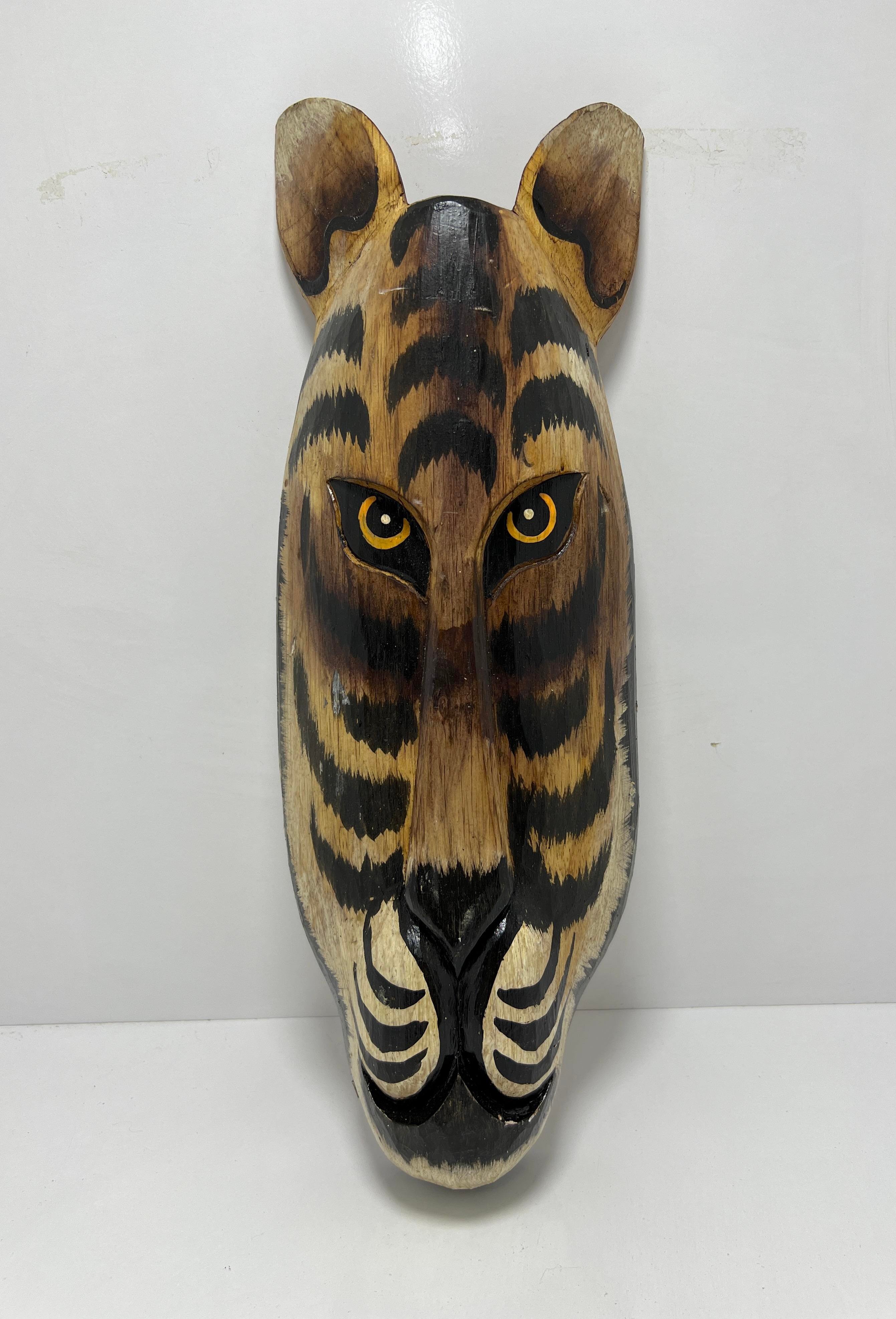 Ahşap Kaplan Maske 50 Cm - Miamantra