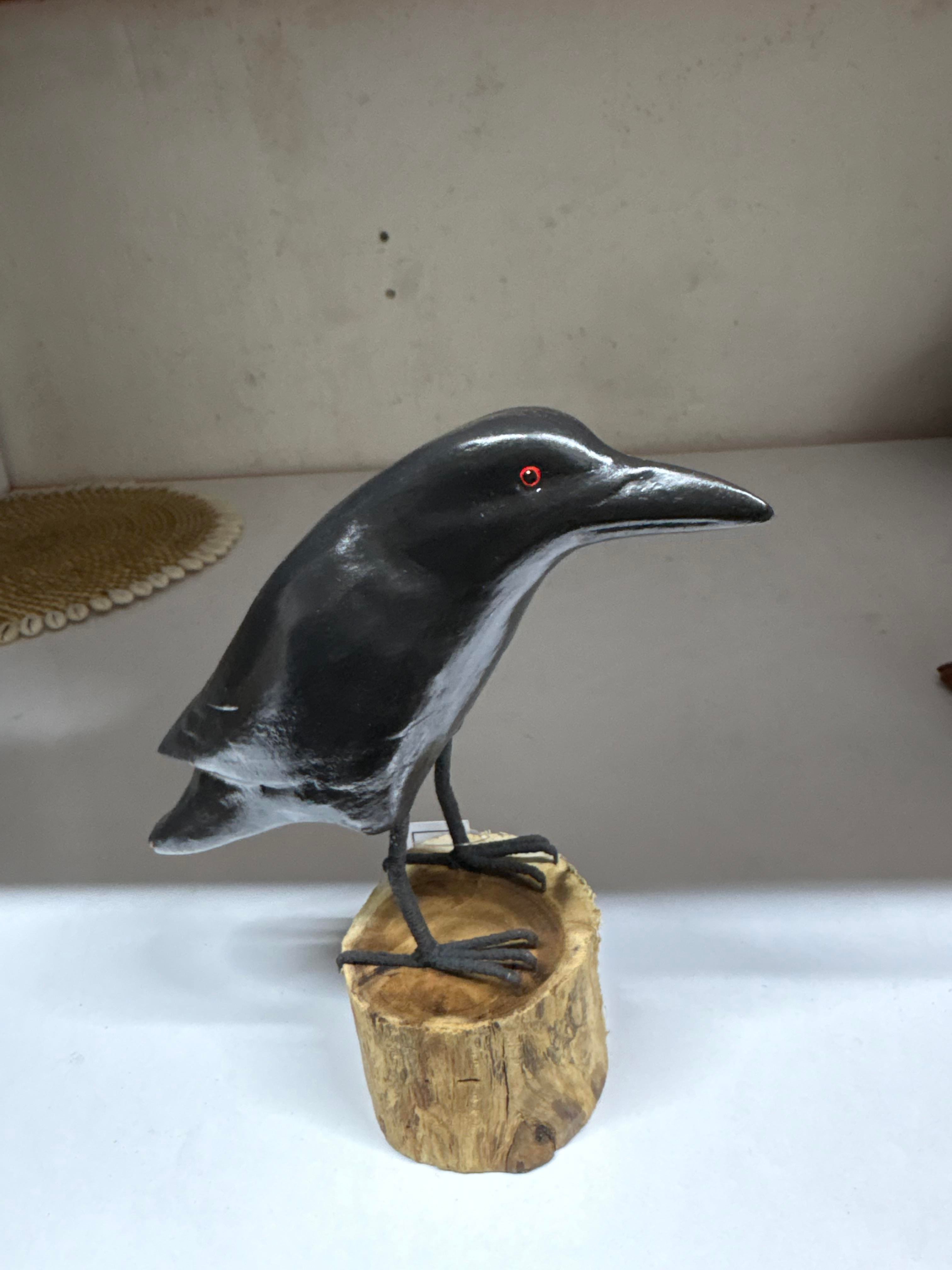 Ahşap Karga Biblo 20 Cm - Miamantra