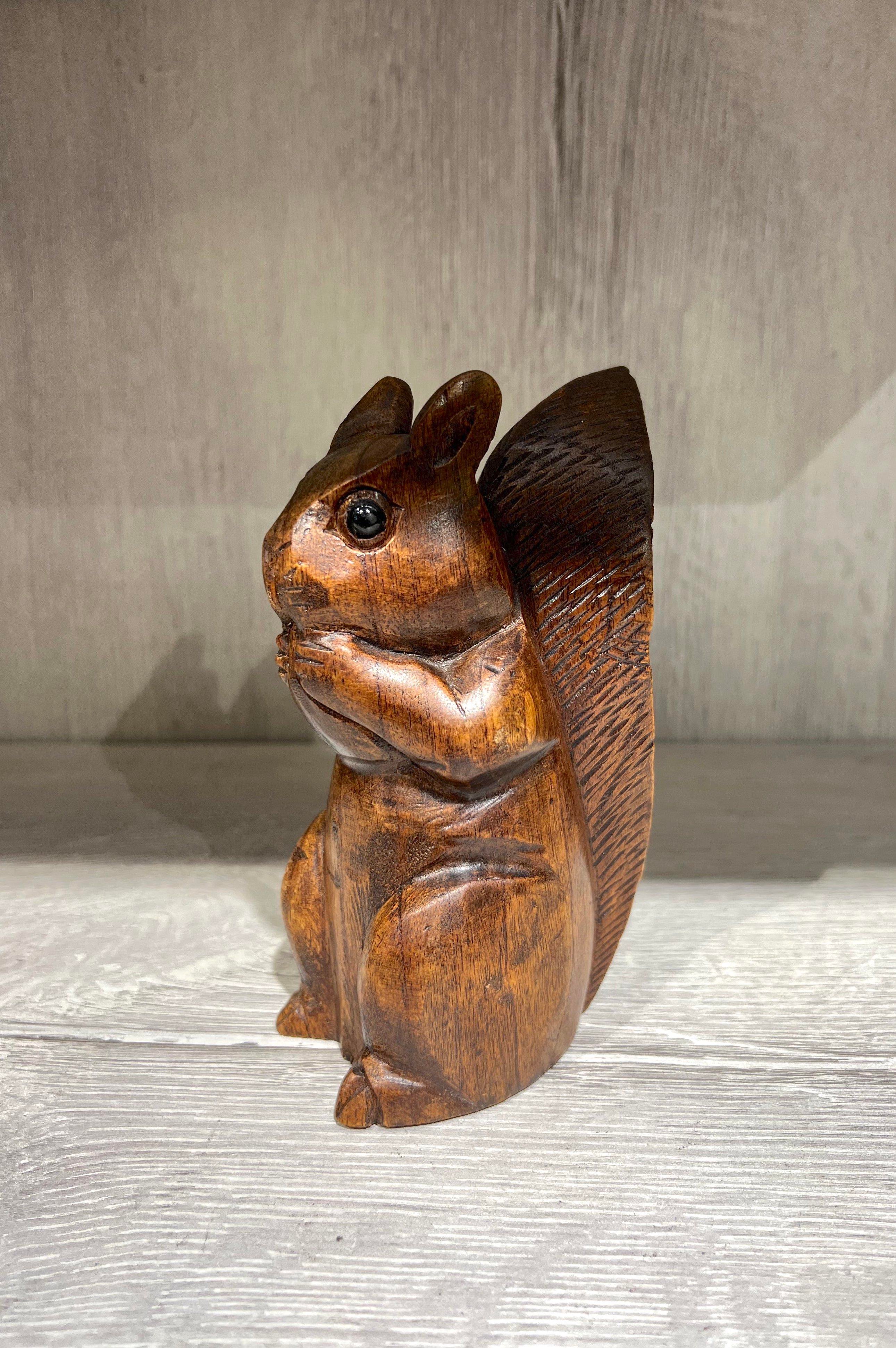 Ahşap Sincap Biblo 15 Cm - Miamantra