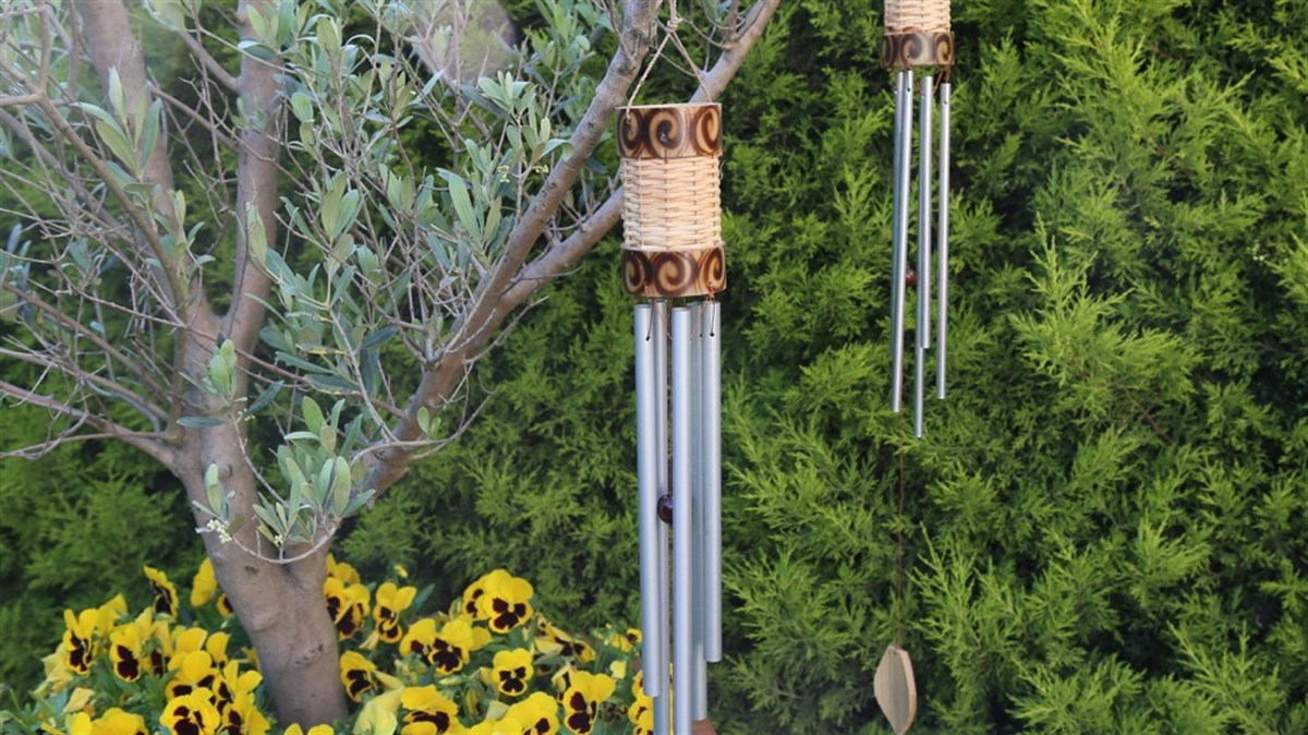 Bambu ve Hasırlı Rüzgar Çanı (72 cm)