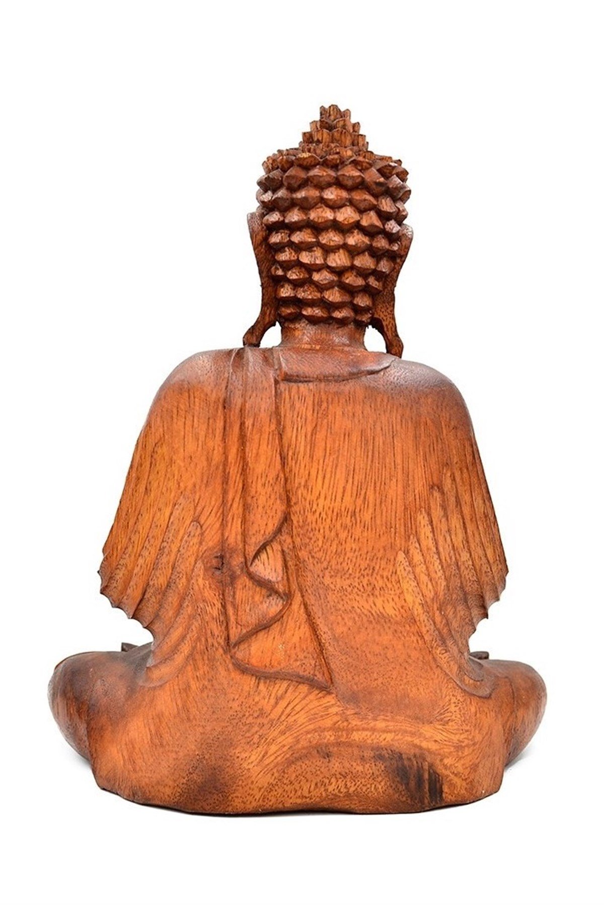 Buda En Yüksek Aydınlanma Duruşlu Ahşap El Yapımı Heykel (Büyük Boy 27 cm)- UTTARABODHI MUDRA - Miamantra