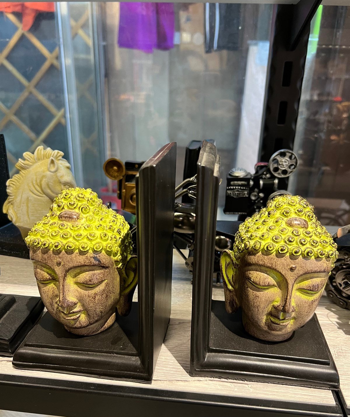 Buda Kafası Kitap Tutucu Seti (17 cm) - Miamantra