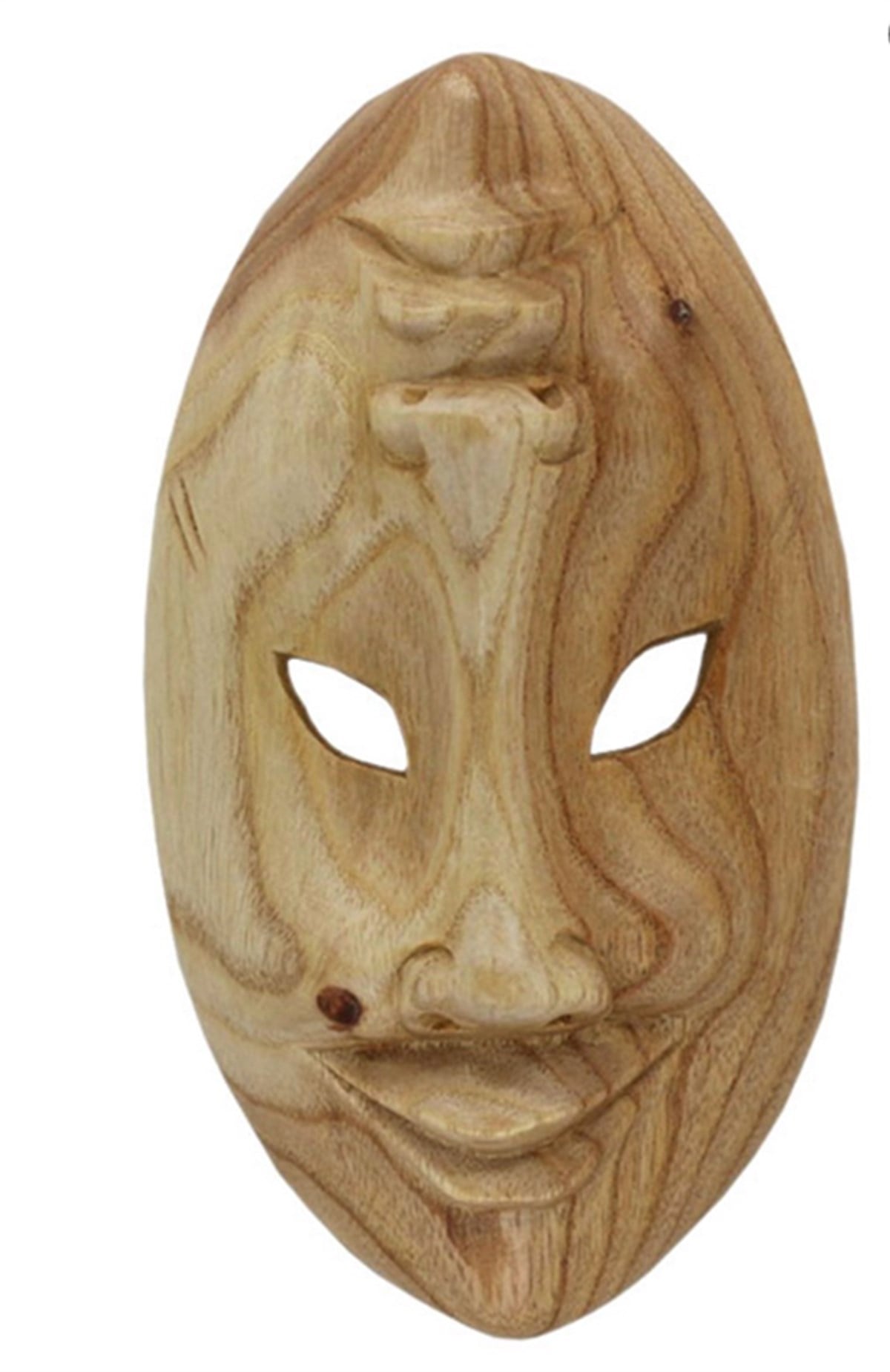 Çift Taraflı Ahşap Maske (Gülen Yüz ve Üzgün Yüz) (22 cm) - Miamantra