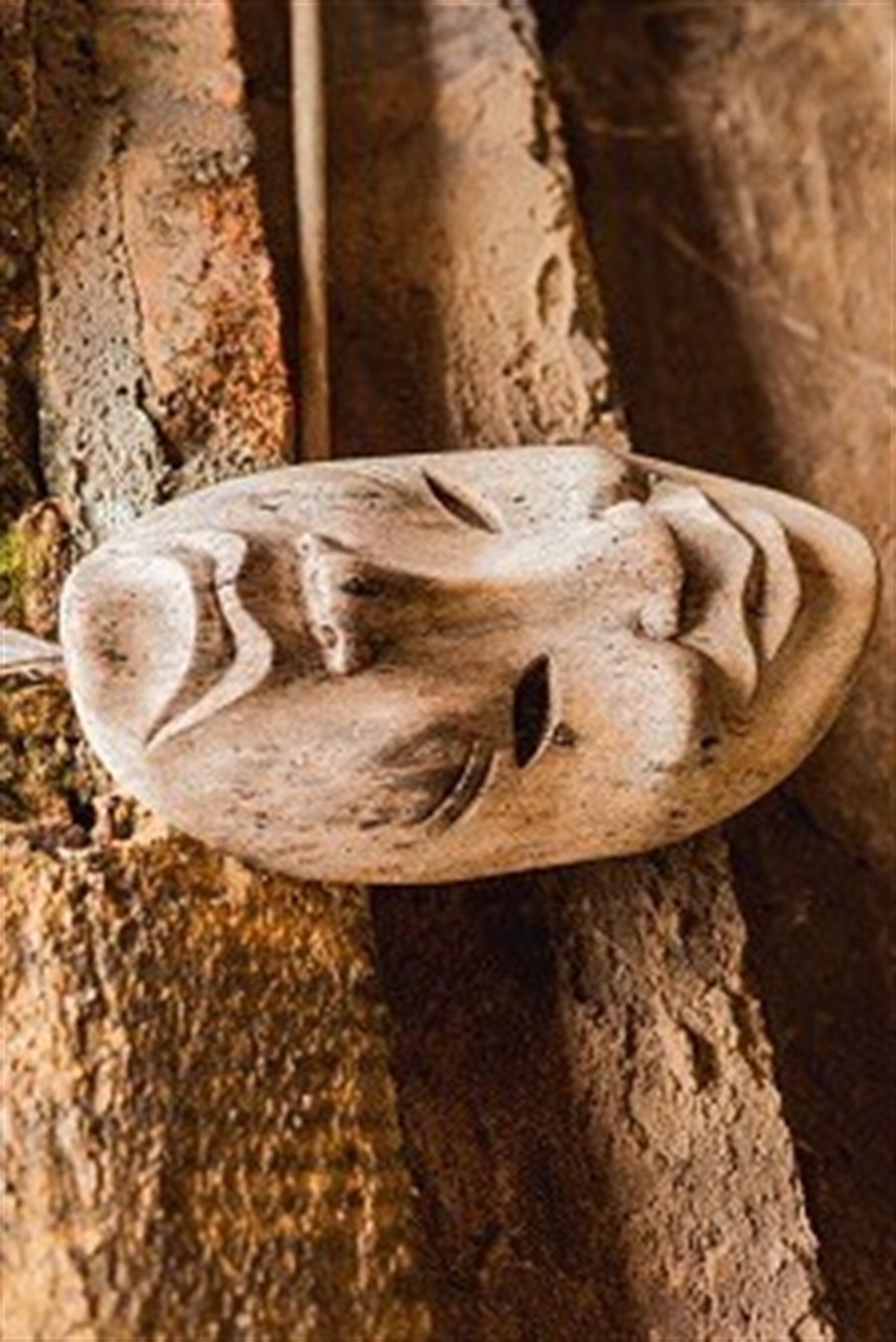 Çift Taraflı Ahşap Maske (Gülen Yüz ve Üzgün Yüz) (22 cm) - Miamantra