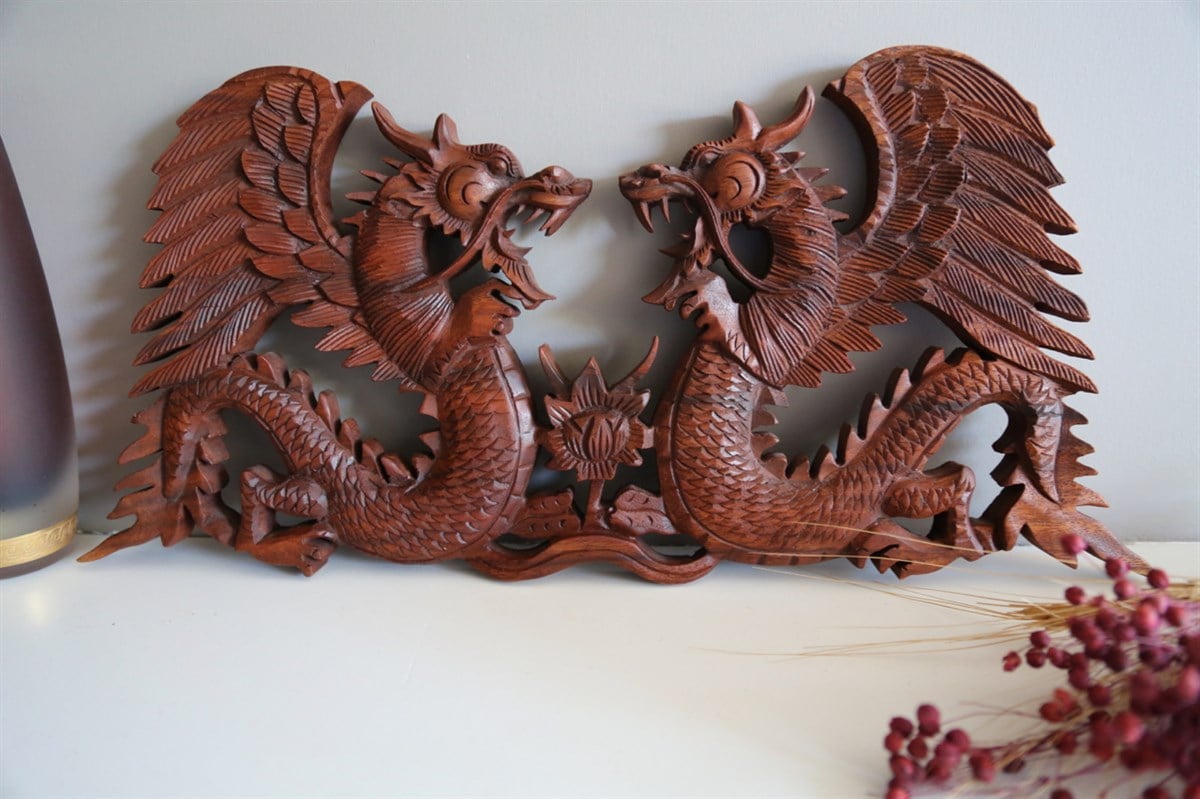 El Oyması Ejderha Duvar Pano Model 1 (51 cm * 24 cm)