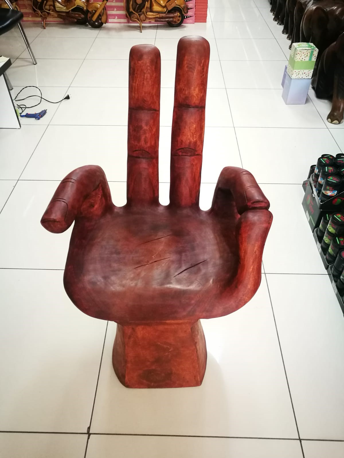 El Şeklinde Ahşap Sandalye - Orta Boy (90 cm) - Model 1
