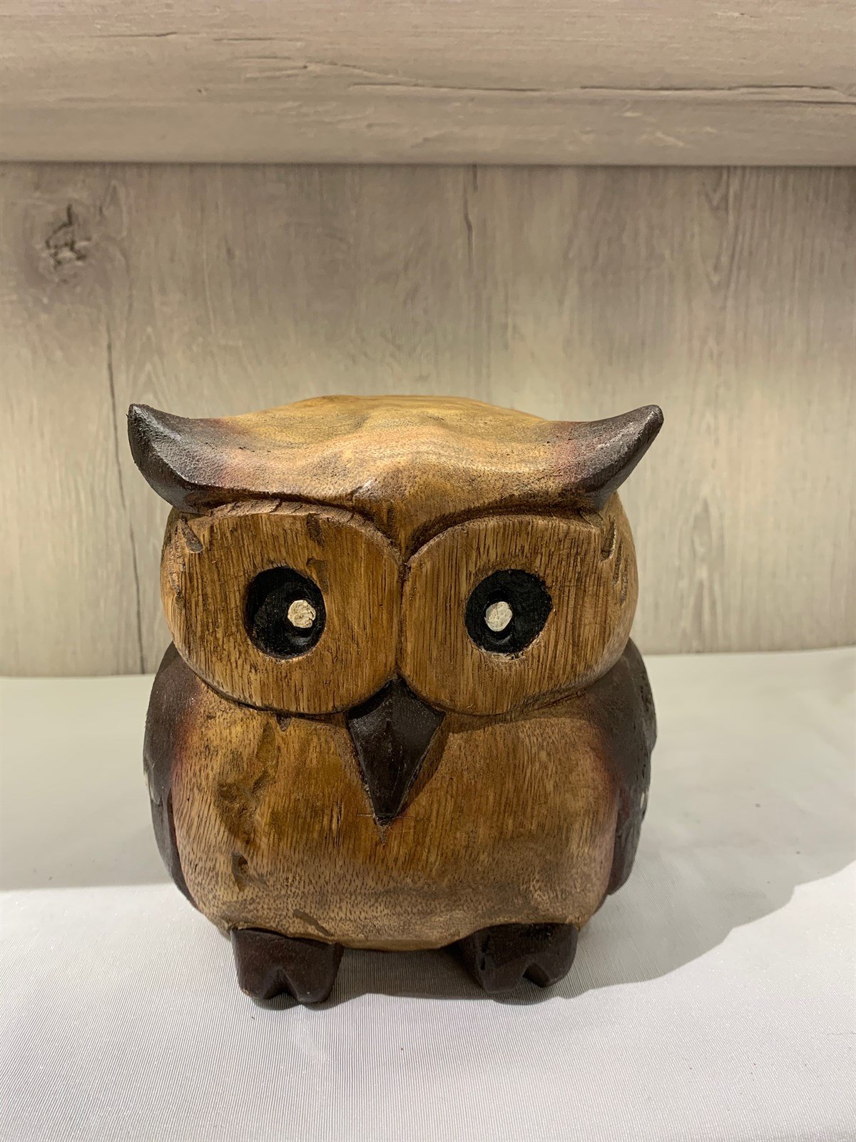 El Yapımı Ahşap Baykuş (17 cm)