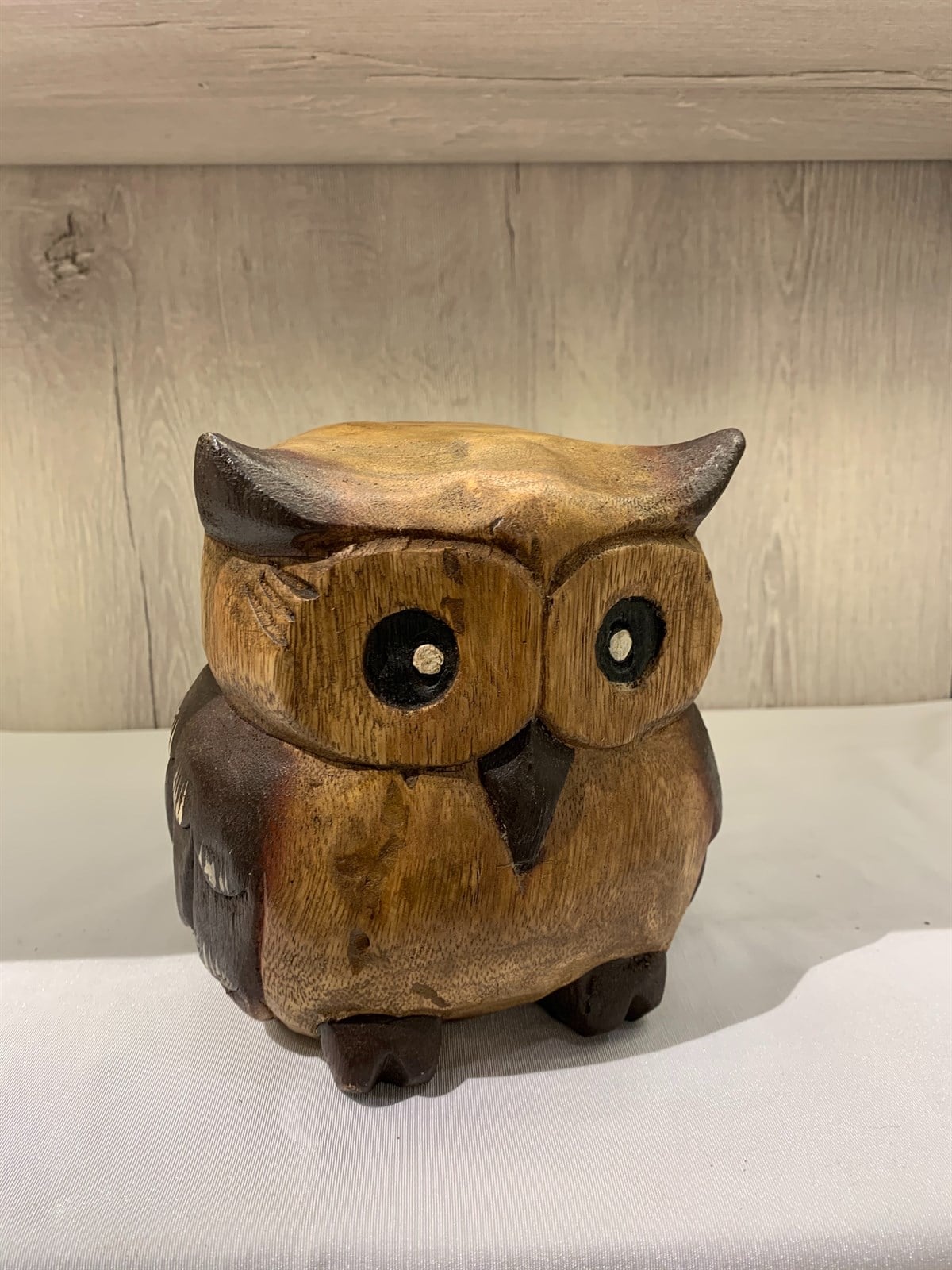 El Yapımı Ahşap Baykuş (17 cm)
