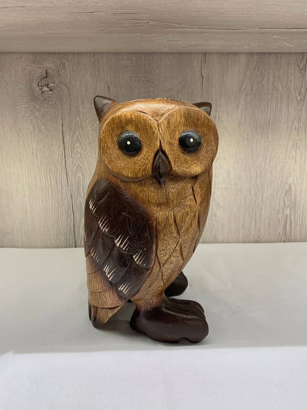 El Yapımı Ahşap Baykuş (20 cm) Model 1