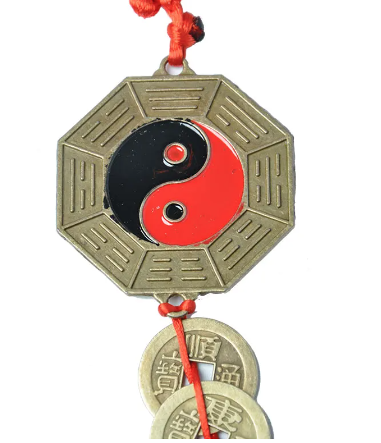 Feng Shui Bereket ve Şans Askılı Zil Dekor Bagua Aynalı  - Miamantra