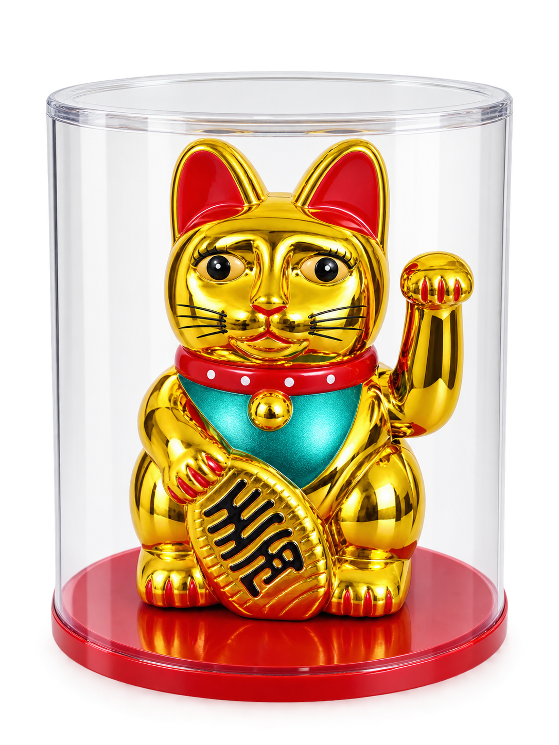 Feng Shui El Sallayan Bereket ve Şans Kedisi - Güneş Enerjili- Maneki Neko - 9 cm  - Miamantra
