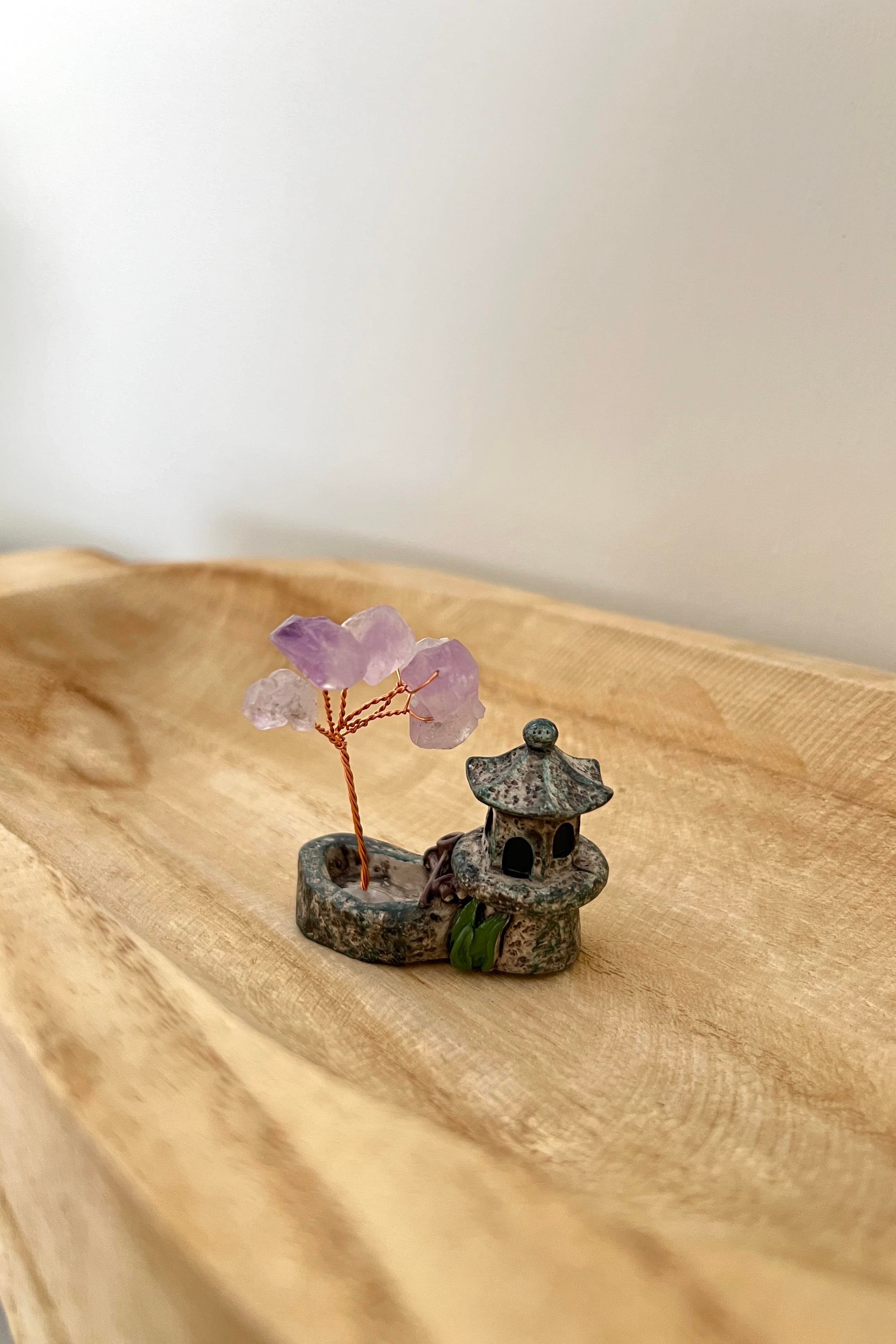Feng Shui Minyatür Ametist Ağaç ve Tapınak Biblo - Miamantra