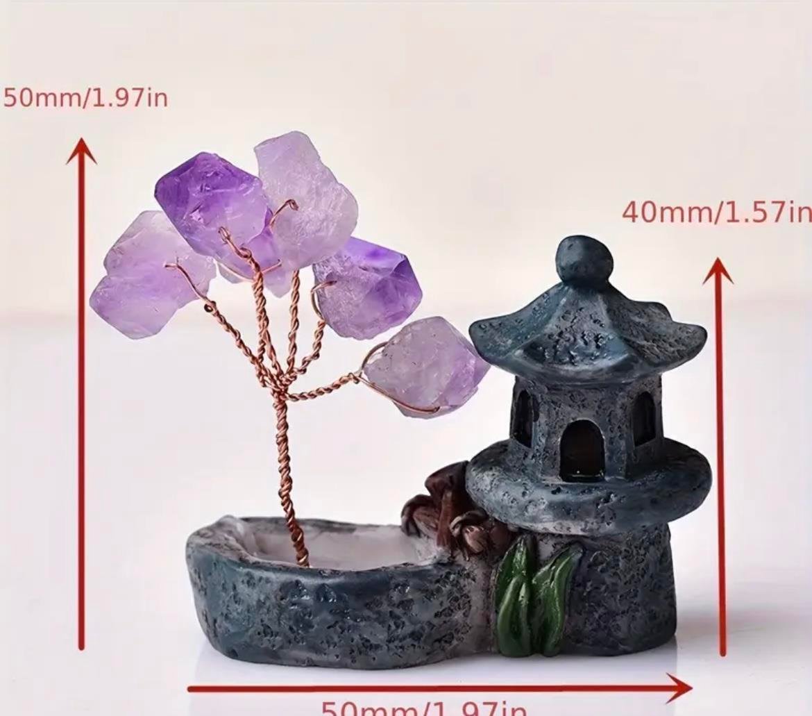 Feng Shui Minyatür Ametist Ağaç ve Tapınak Biblo - Miamantra