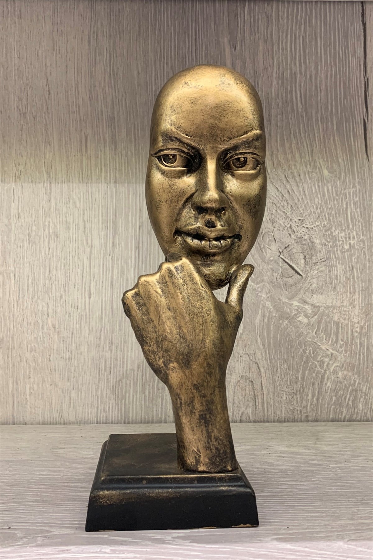 Gold Reçine Maske Dekor (Orta Boy 25 cm) - Miamantra