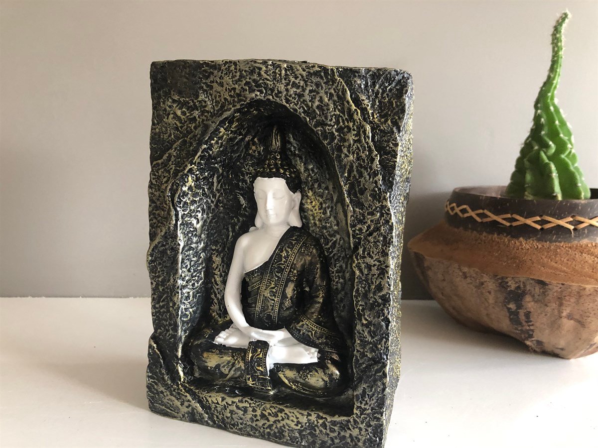 Gümüşi Buda Tealight Mumluk (21 cm)