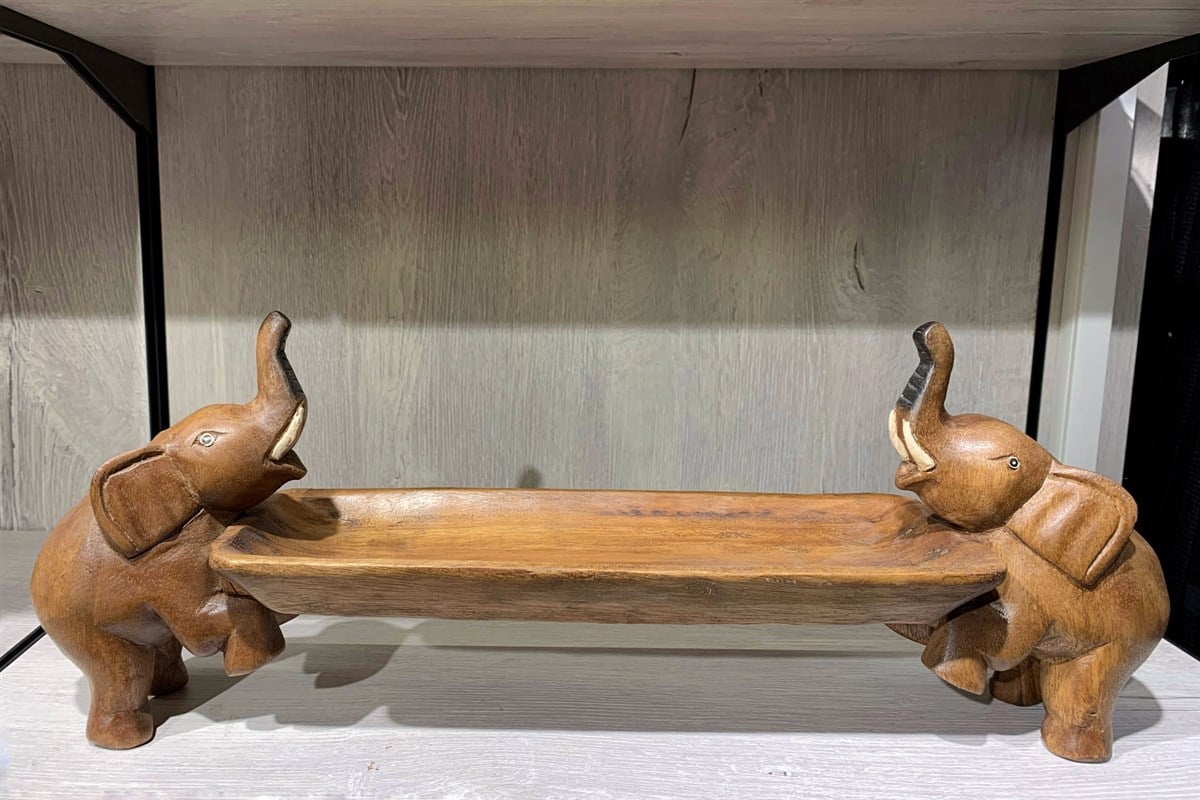 İkili Filli Tepsi/Çerezlik/Mini Sehpa (58 cm)