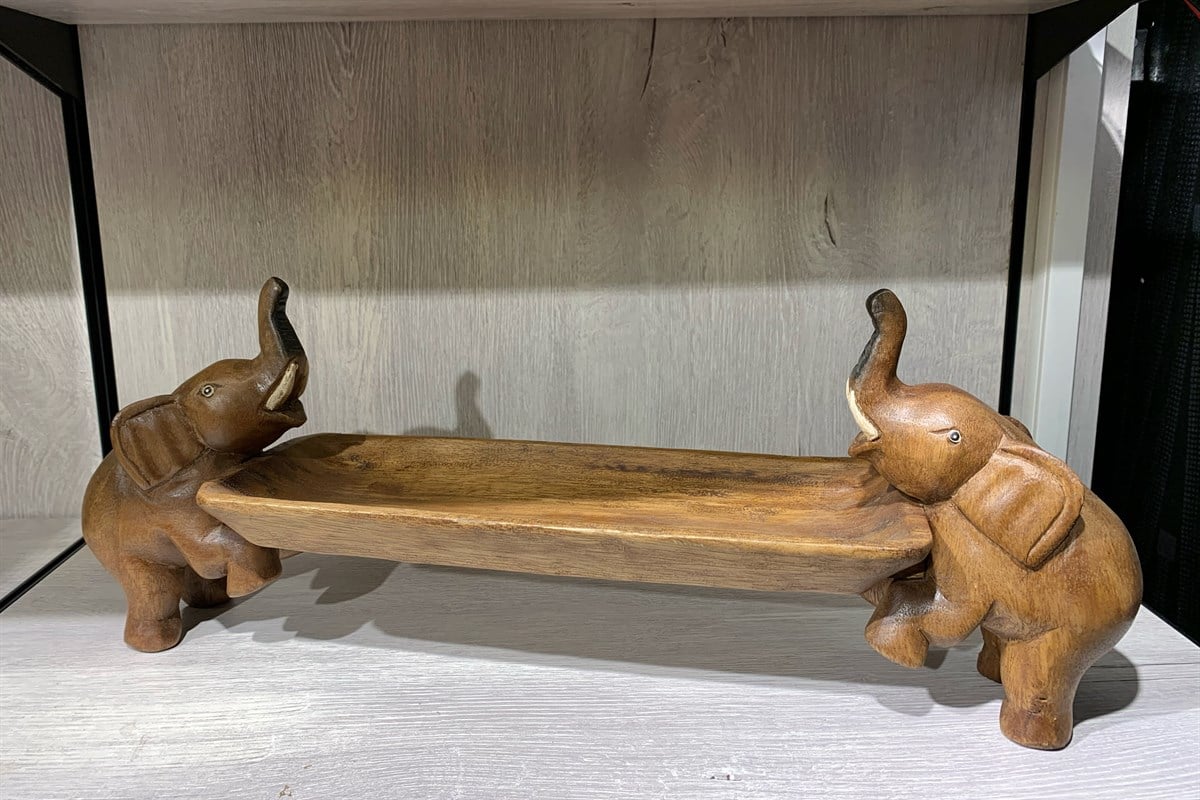 İkili Filli Tepsi/Çerezlik/Mini Sehpa (58 cm)