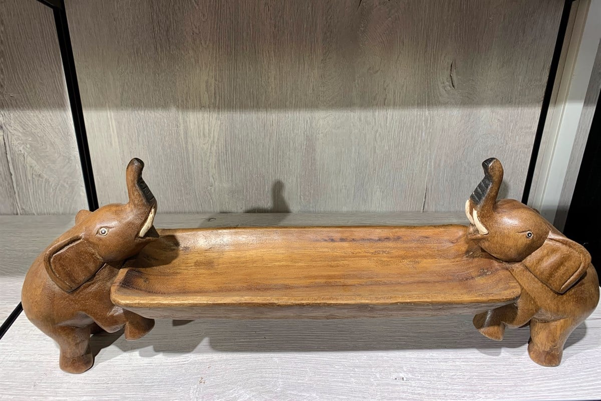 İkili Filli Tepsi/Çerezlik/Mini Sehpa (58 cm)