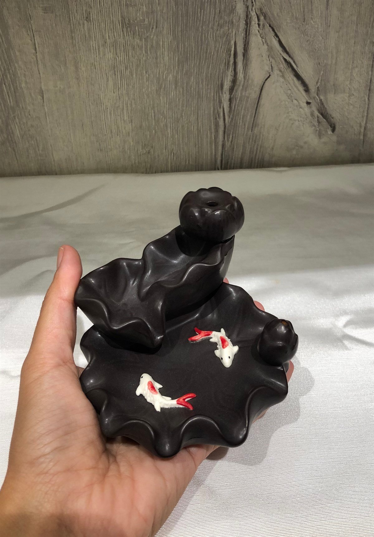 Koi Balıklı Geri Akış Tütsülük Model 2 - 9 cm  - Miamantra