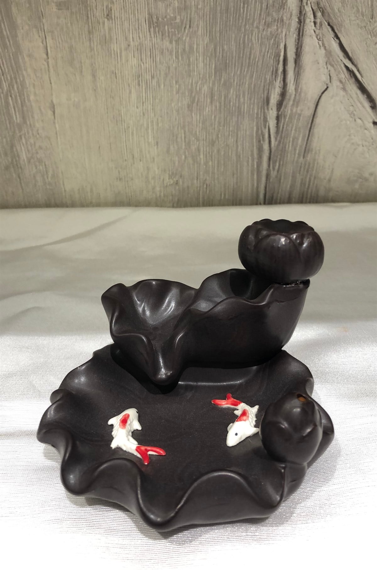 Koi Balıklı Geri Akış Tütsülük Model 2 - 9 cm  - Miamantra