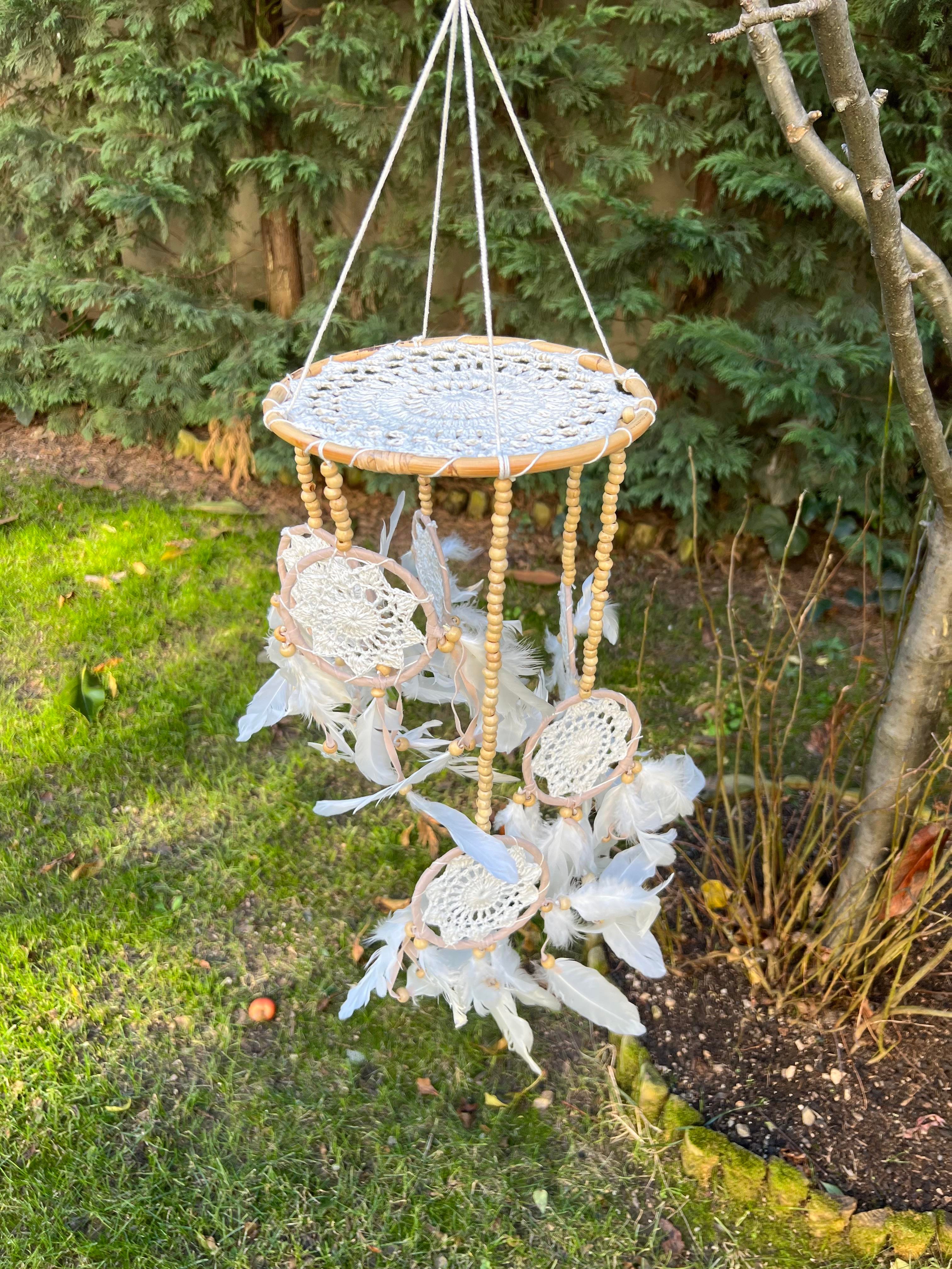 Makromeli Bol Kasnaklı Tavan Duvar Süsü Büyük Rüya Kapanı-Dreamcatcher - Miamantra