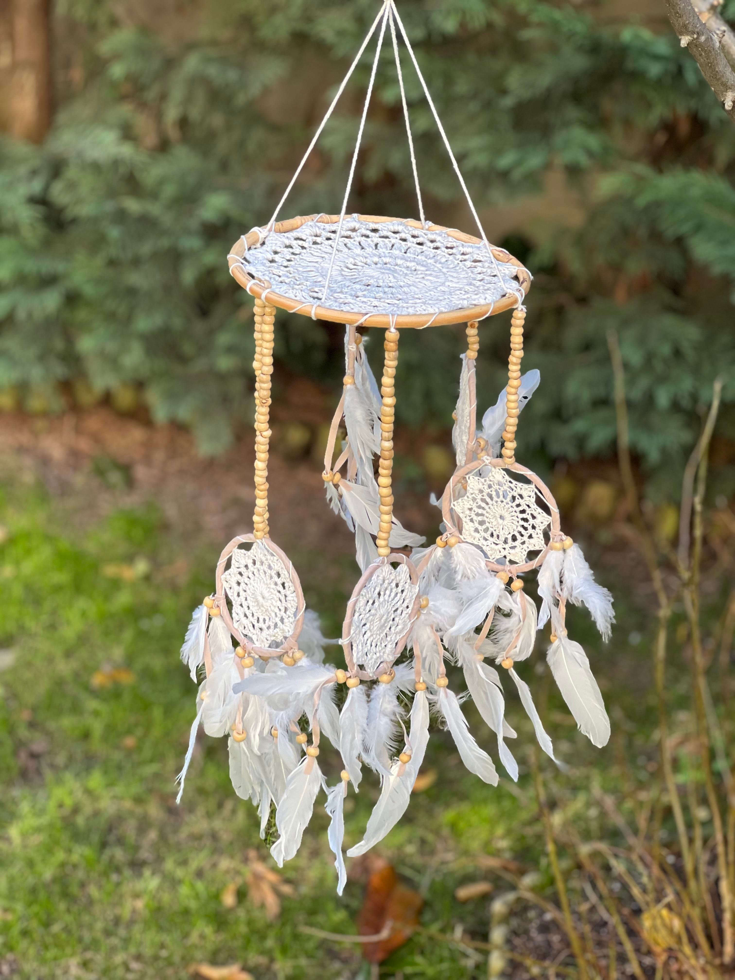 Makromeli Bol Kasnaklı Tavan Duvar Süsü Büyük Rüya Kapanı-Dreamcatcher - Miamantra