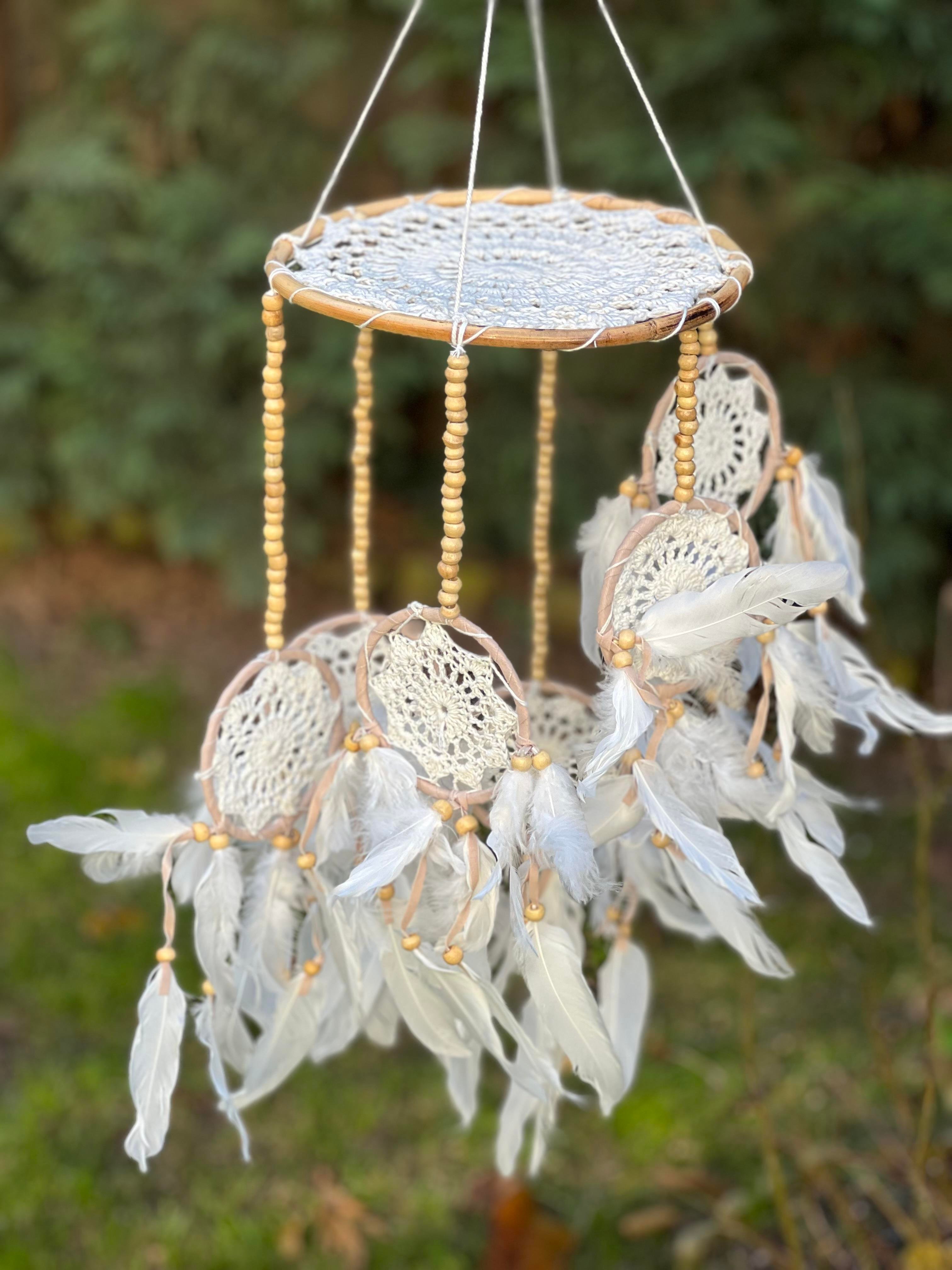 Makromeli Bol Kasnaklı Tavan Duvar Süsü Büyük Rüya Kapanı-Dreamcatcher - Miamantra