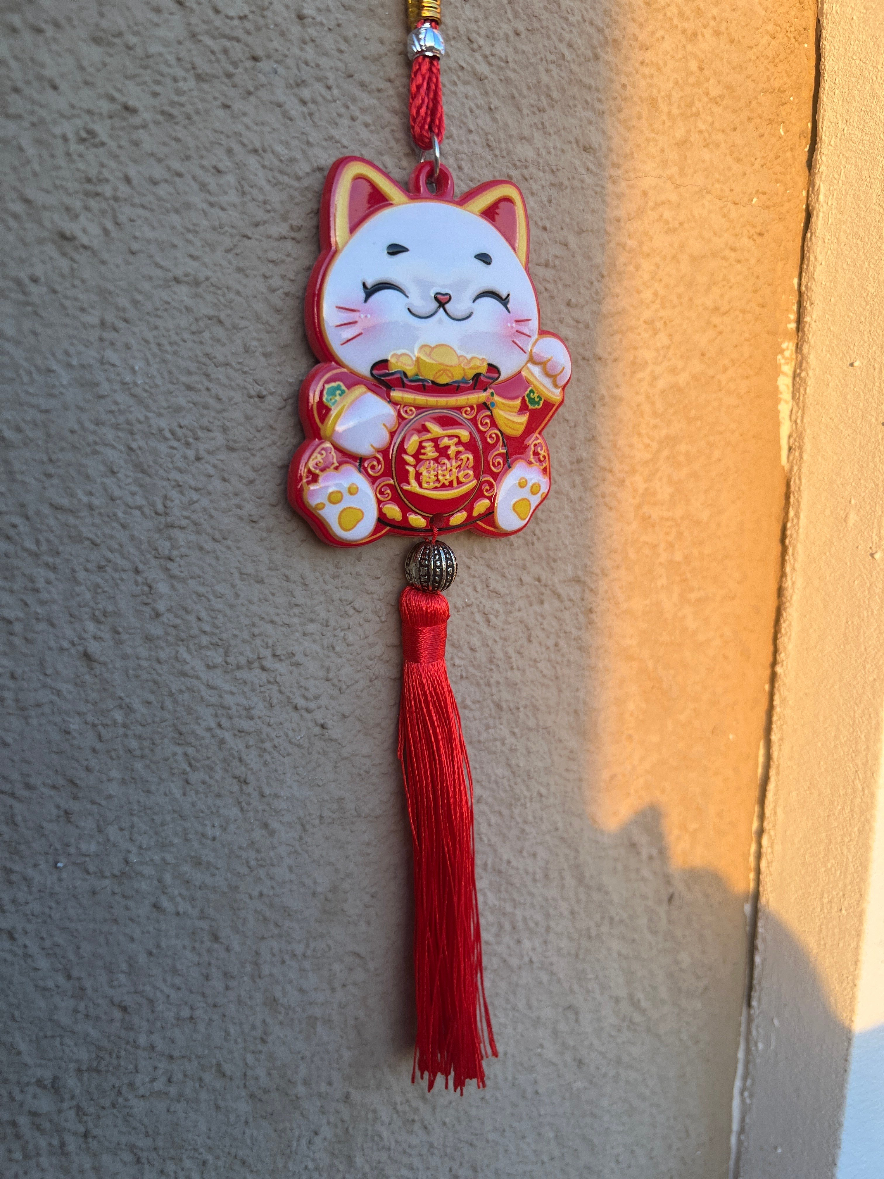 Maneki Neko Şans ve Bereket Kedisi Seramik Duvar Dekoru - Miamantra