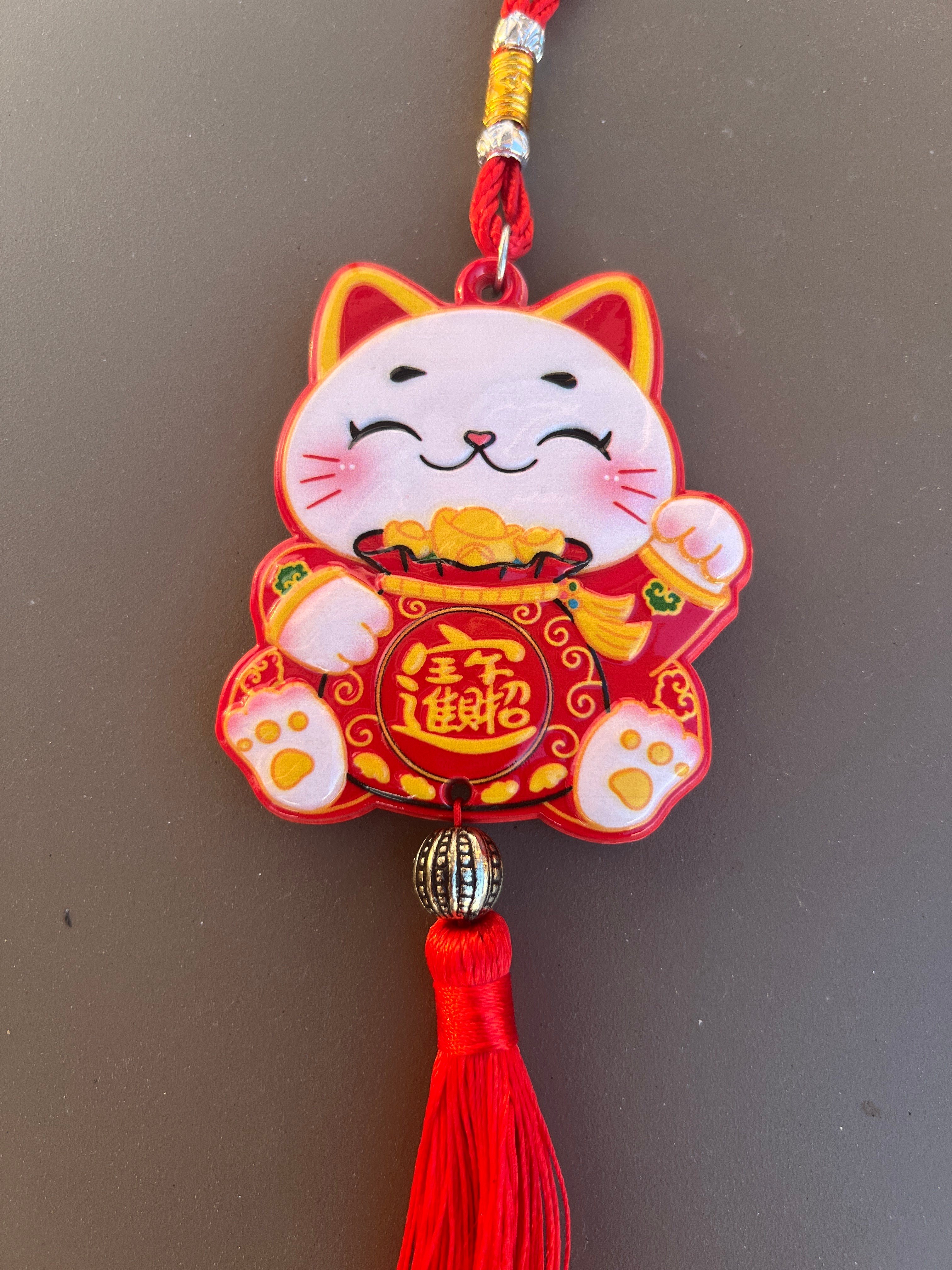 Maneki Neko Şans ve Bereket Kedisi Seramik Duvar Dekoru - Miamantra