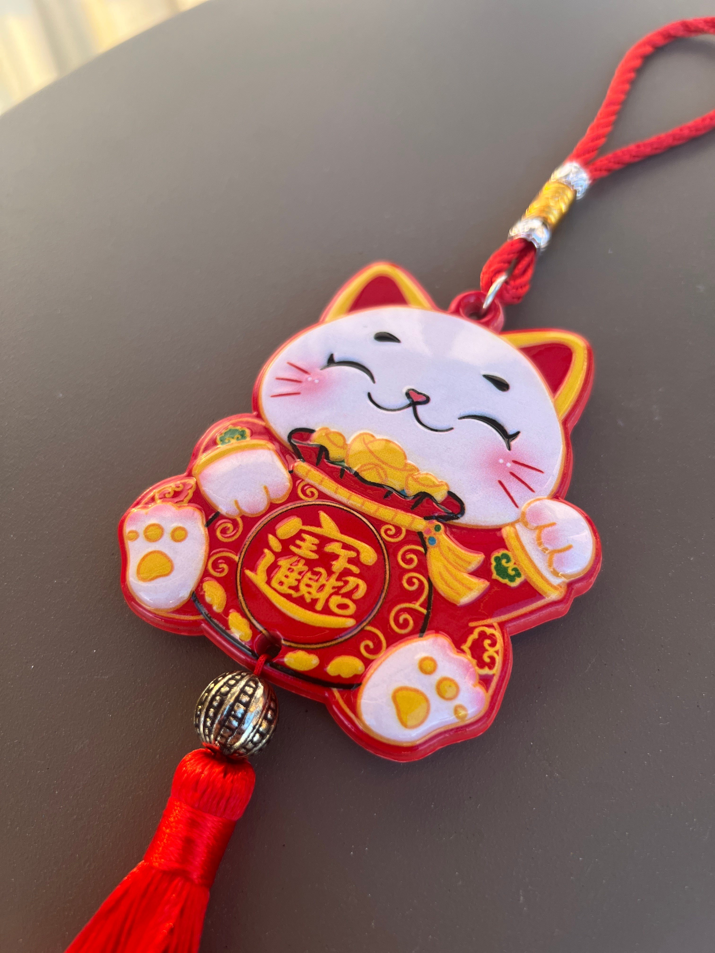 Maneki Neko Şans ve Bereket Kedisi Seramik Duvar Dekoru - Miamantra