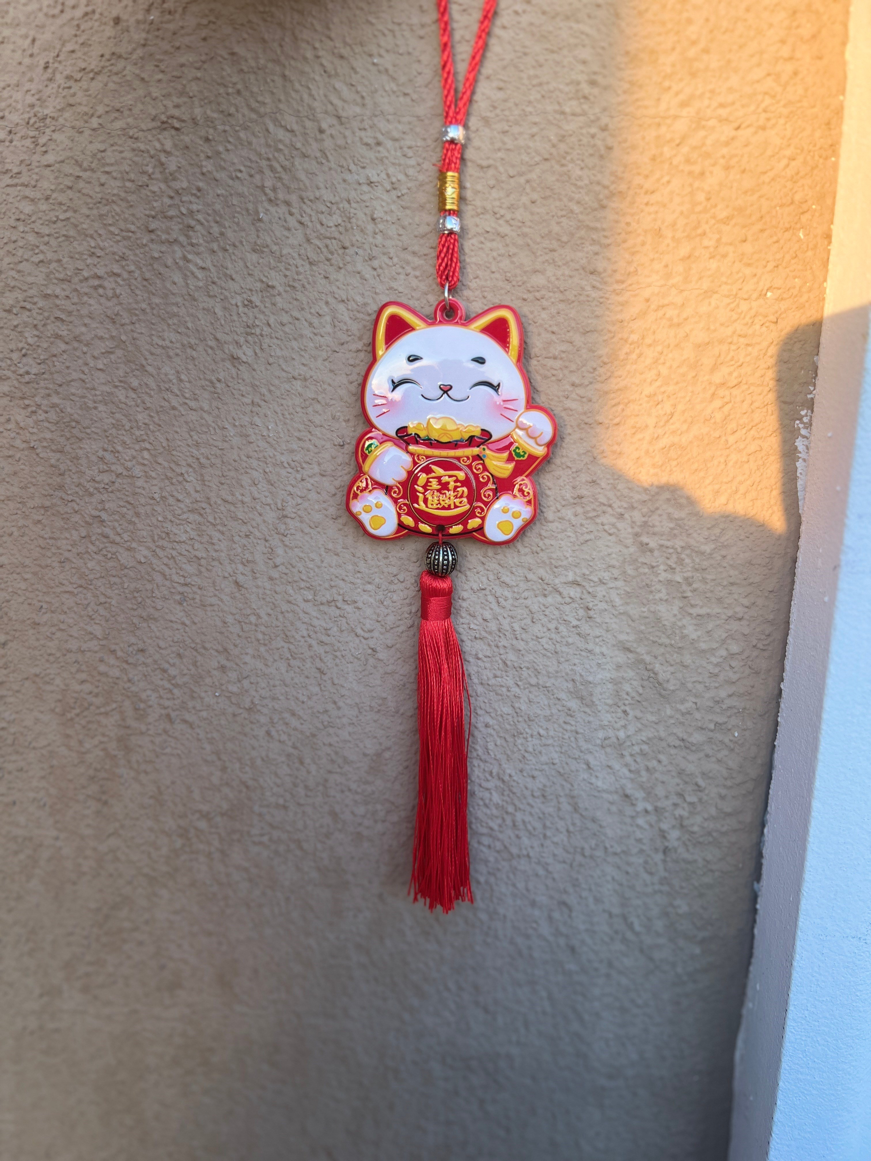 Maneki Neko Şans ve Bereket Kedisi Seramik Duvar Dekoru - Miamantra