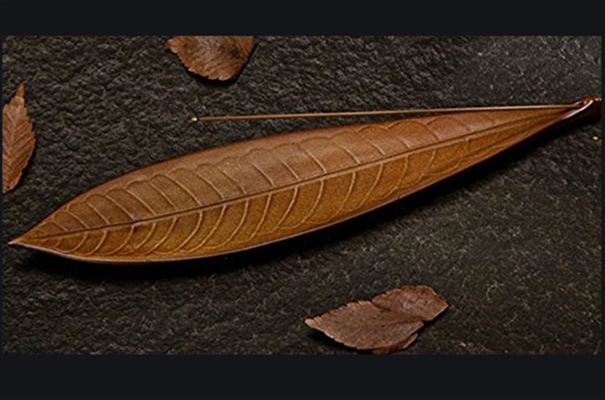 Mat Seramik Bambu Yaprağı Tütsülük (24 cm)