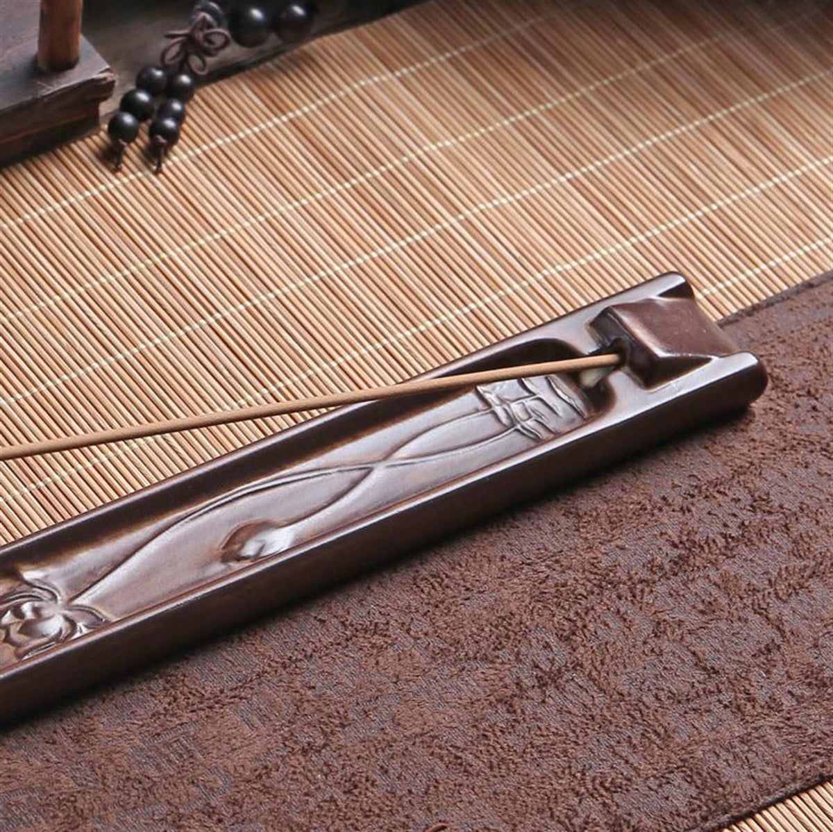 Mat Seramik Çubuk Tütsülük (Desenli) (24 cm)