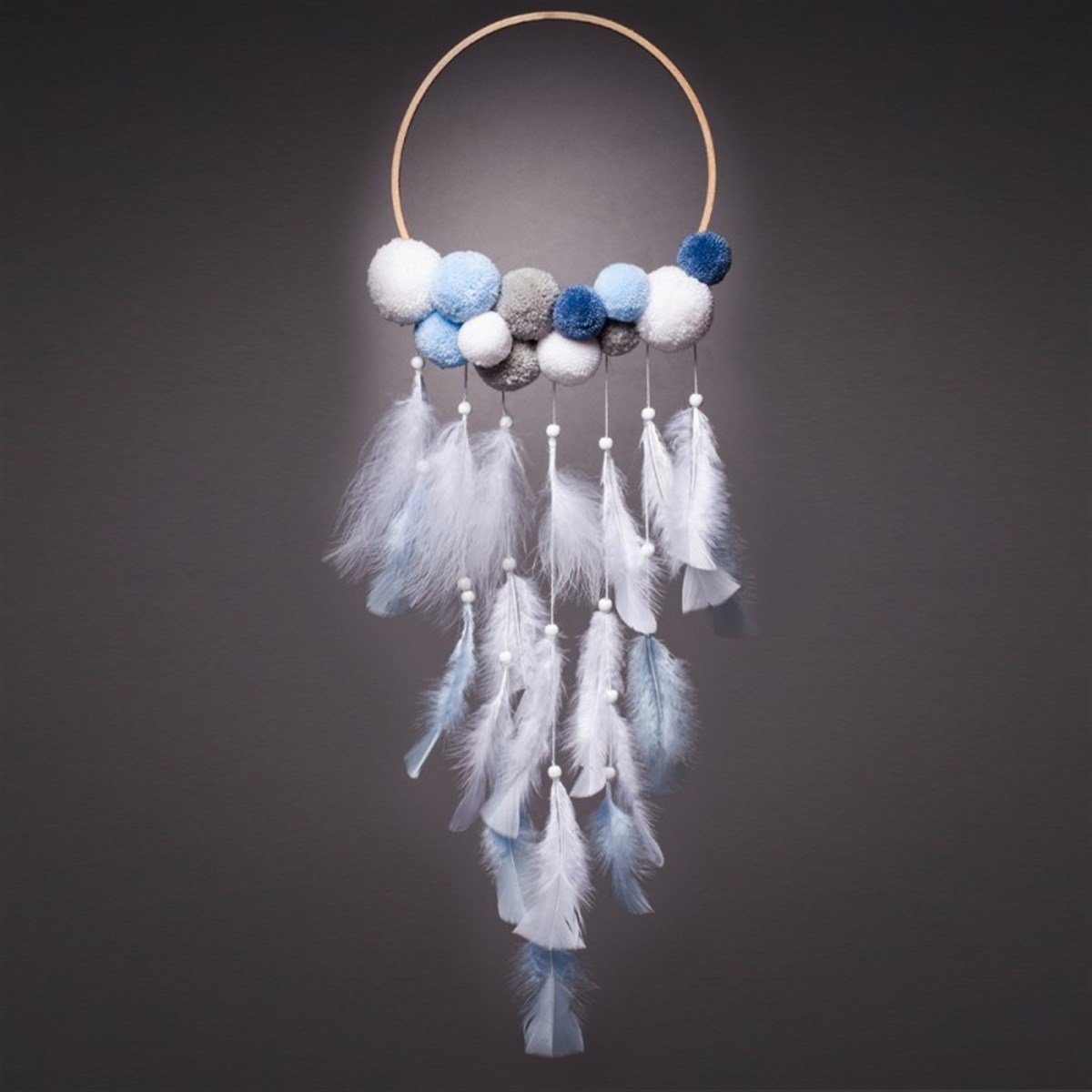 Mavili Ponponlu Rüya Kapanı / Düş Kapanı (55 cm)