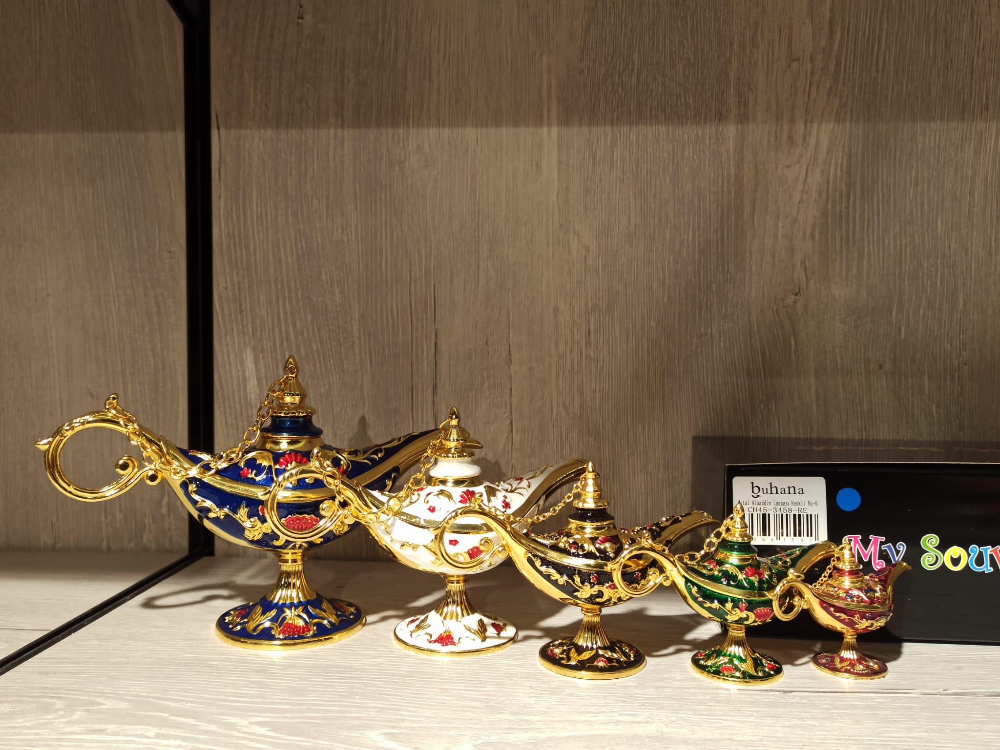Metal Alaaddin Lambası Renkli No-6 Mücevherlik / Dekoratif Biblo - Miamantra