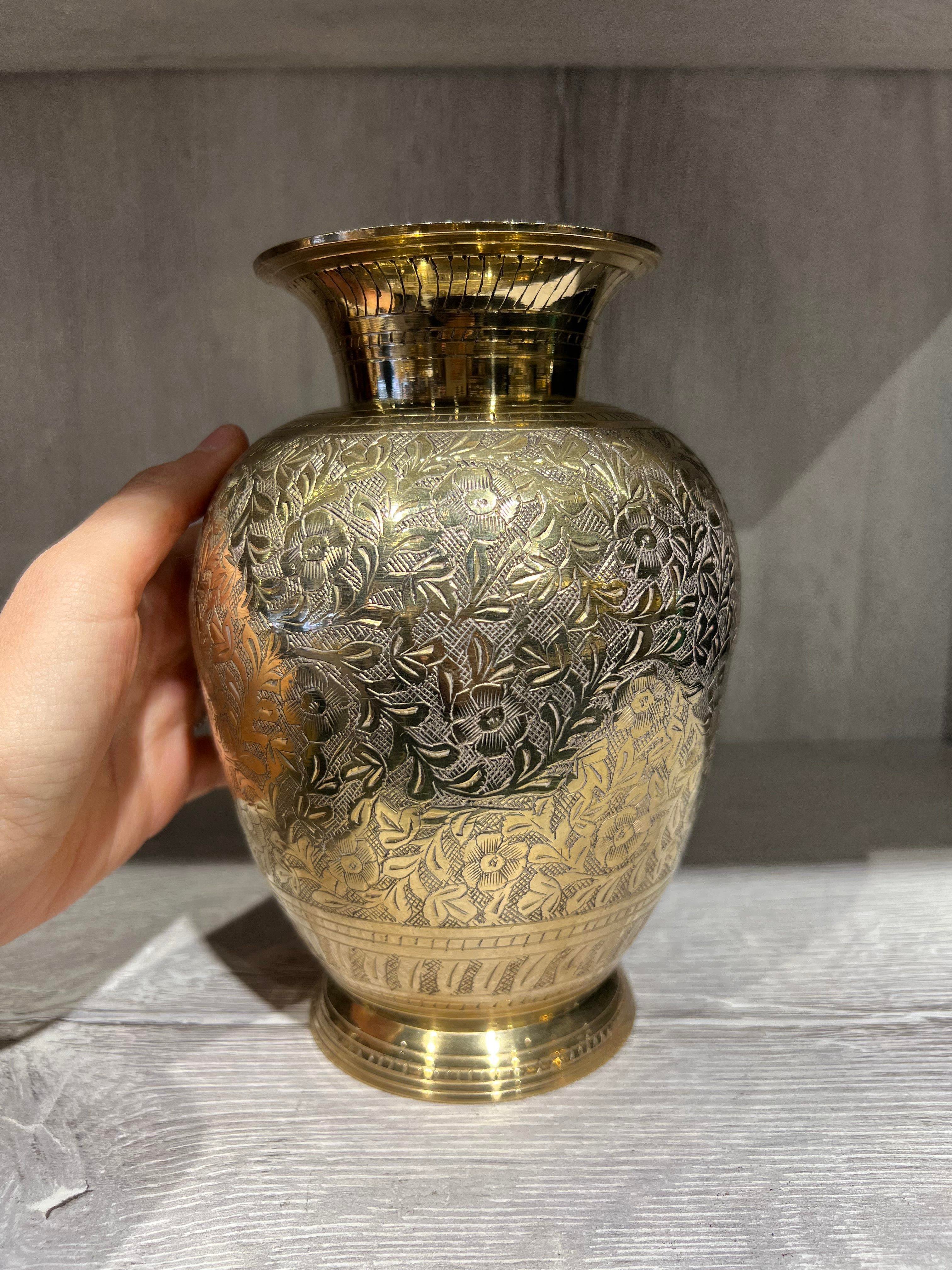 Pirinç Vazo Oymali 20 Cm - Miamantra
