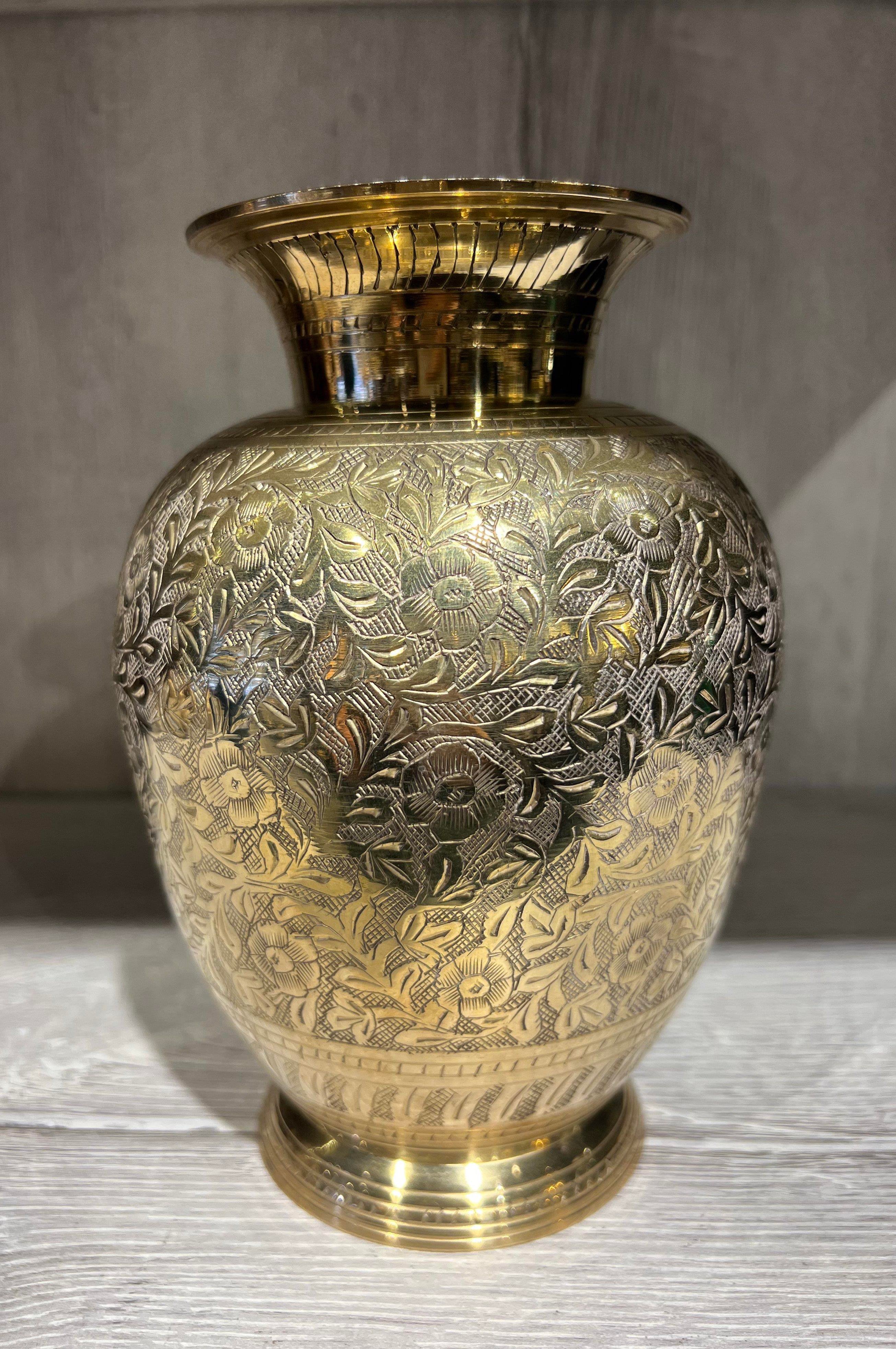 Pirinç Vazo Oymali 20 Cm - Miamantra