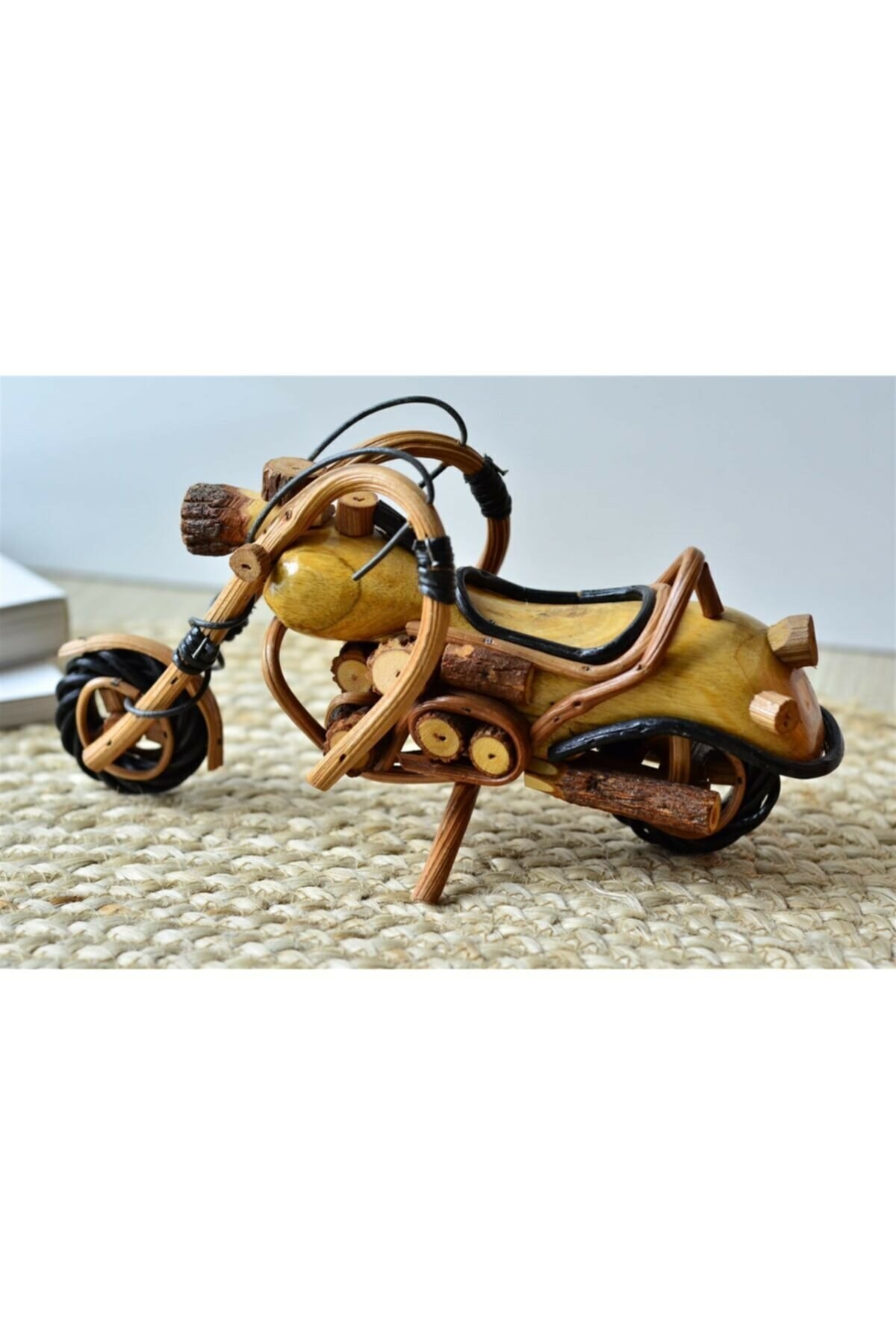 Rattan ve Ahşap Motosiklet (26 cm) - Miamantra