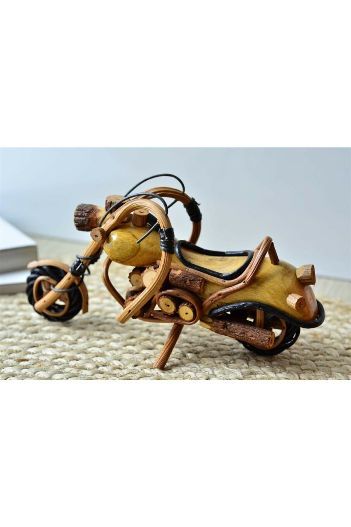 Rattan ve Ahşap Motosiklet (26 cm) - Miamantra